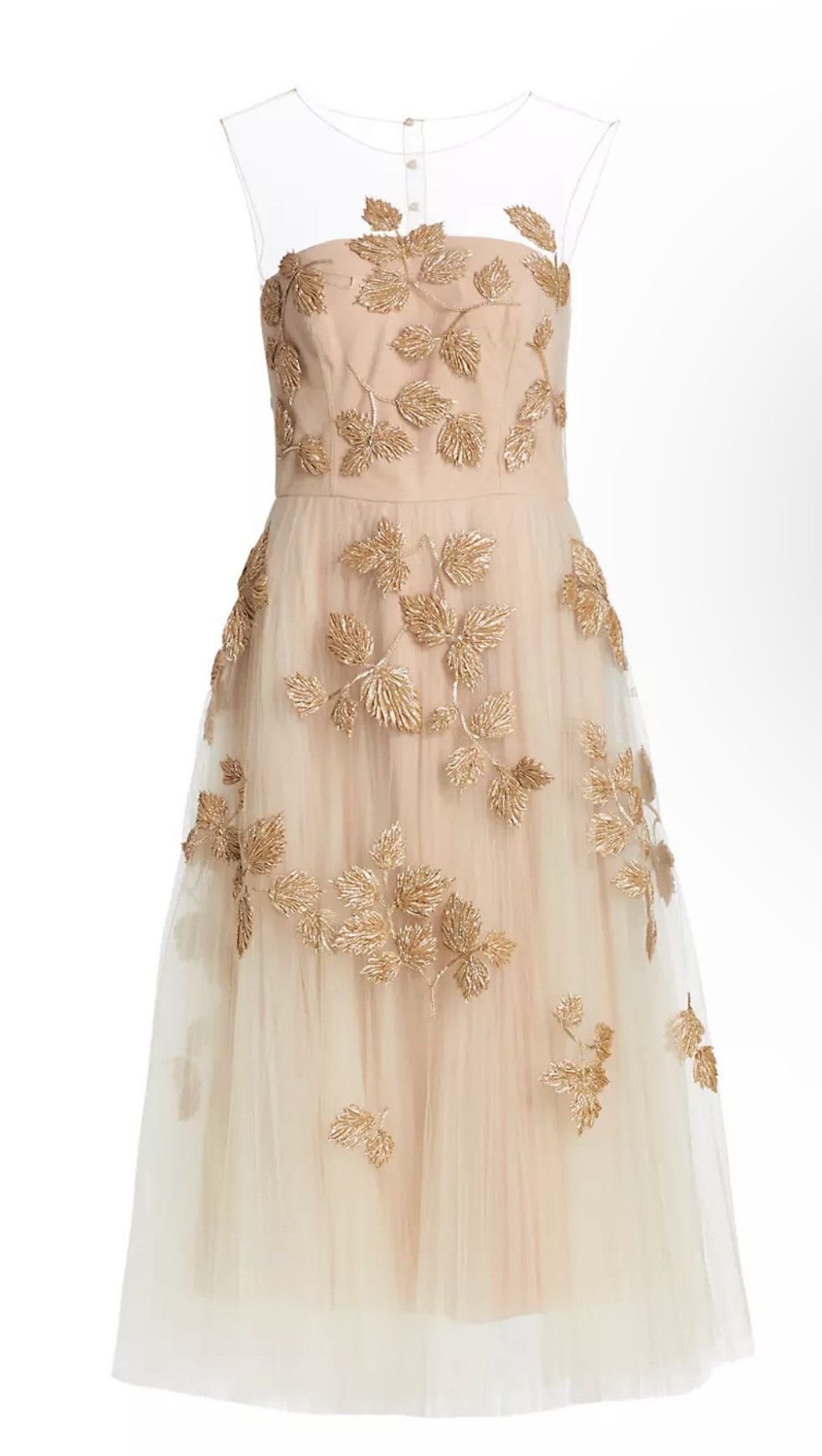 Carolina Herrera Carolina Herrera Dress With Gold leaf Embroidery! Size XS / US 0-2 / IT 36-38 - 2 Thumbnail