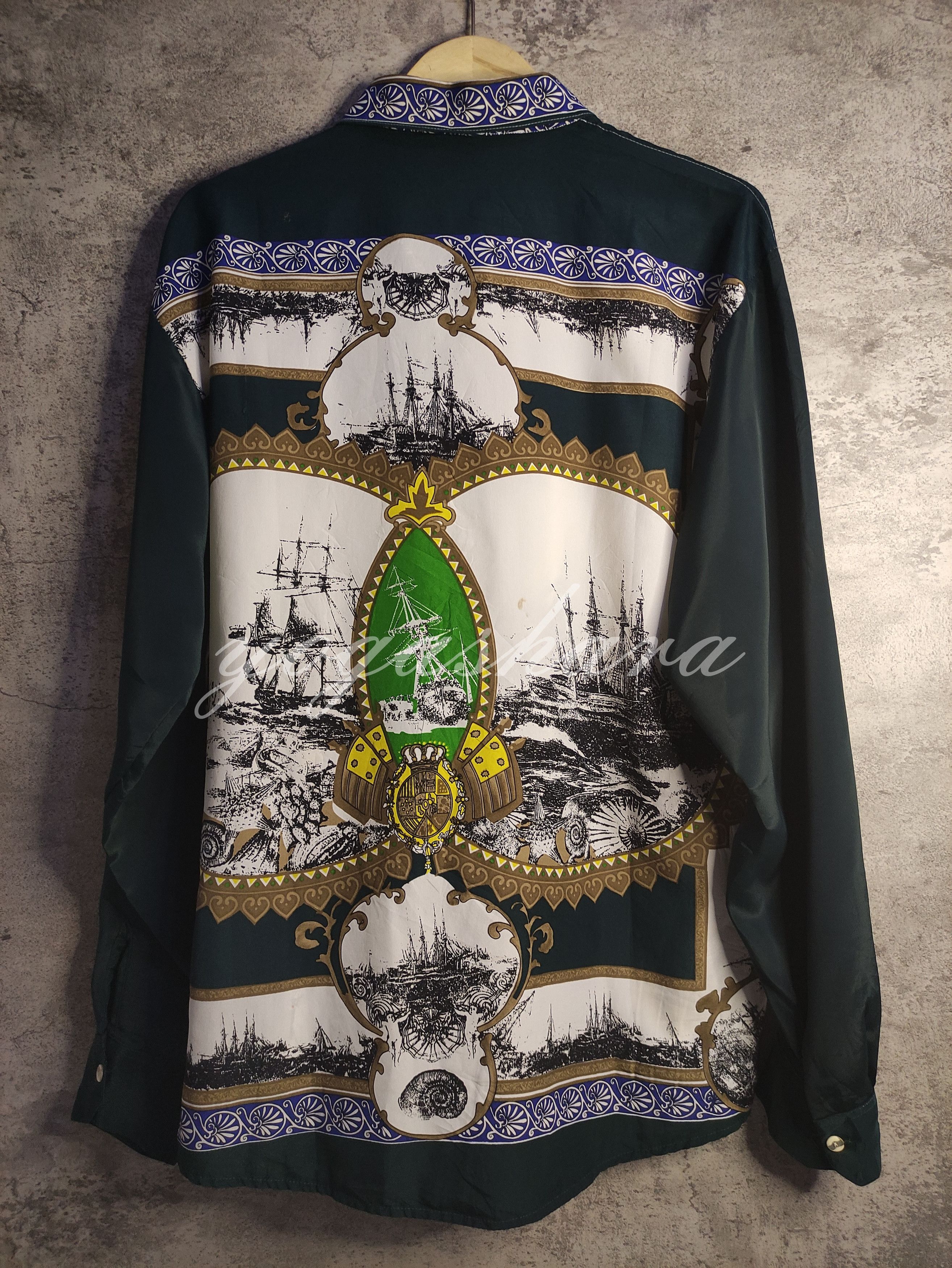 Kenzo × Vintage Vintage Luxury - Kenzo Phinisi Ship Silk Shirt Size US L / EU 52-54 / 3 - 2 Thumbnail