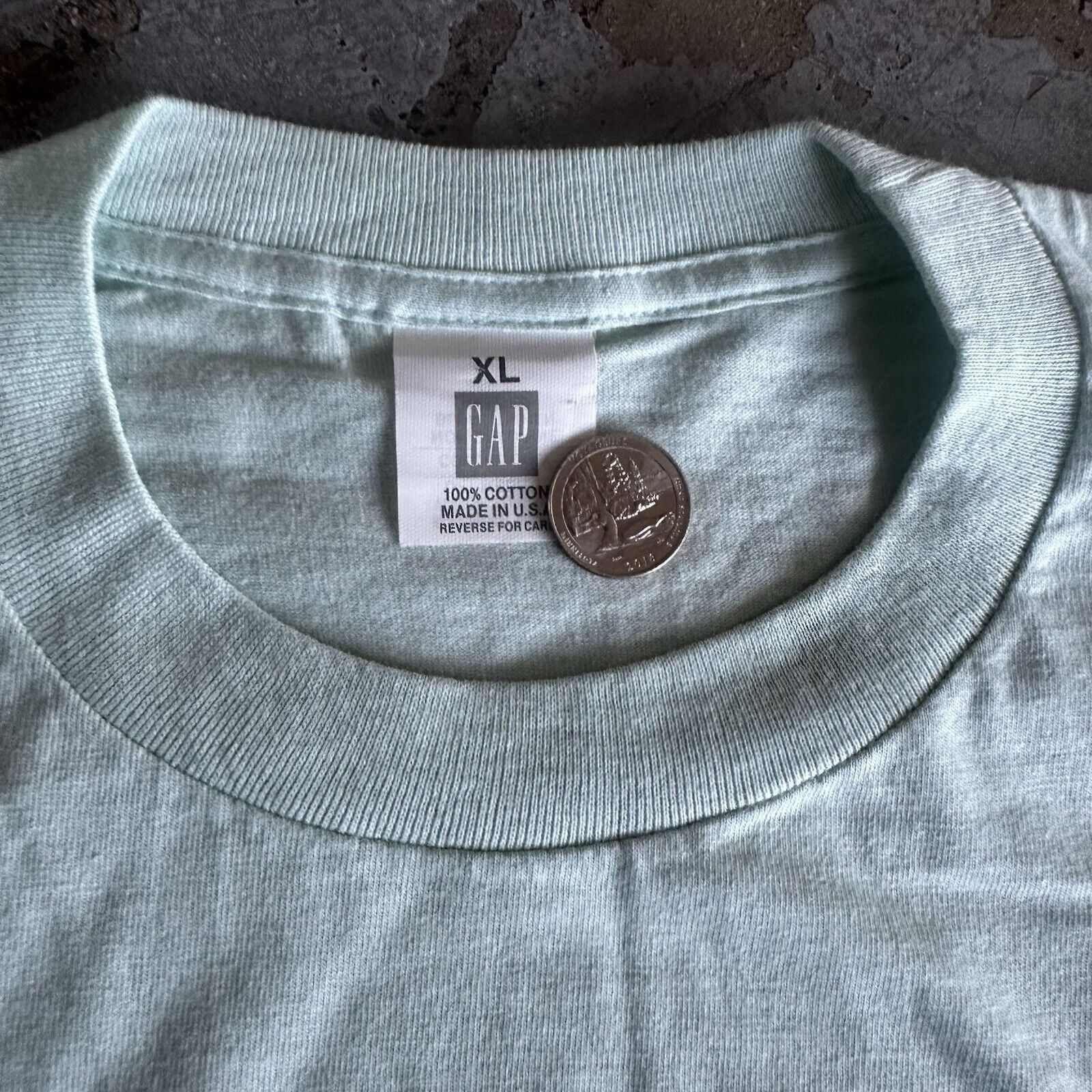 Gap × Vintage NWT Vintage 90s Gap Light Green Short Sleeve Pocket T-Shirt Size US XL / EU 56 / 4 - 4 Thumbnail