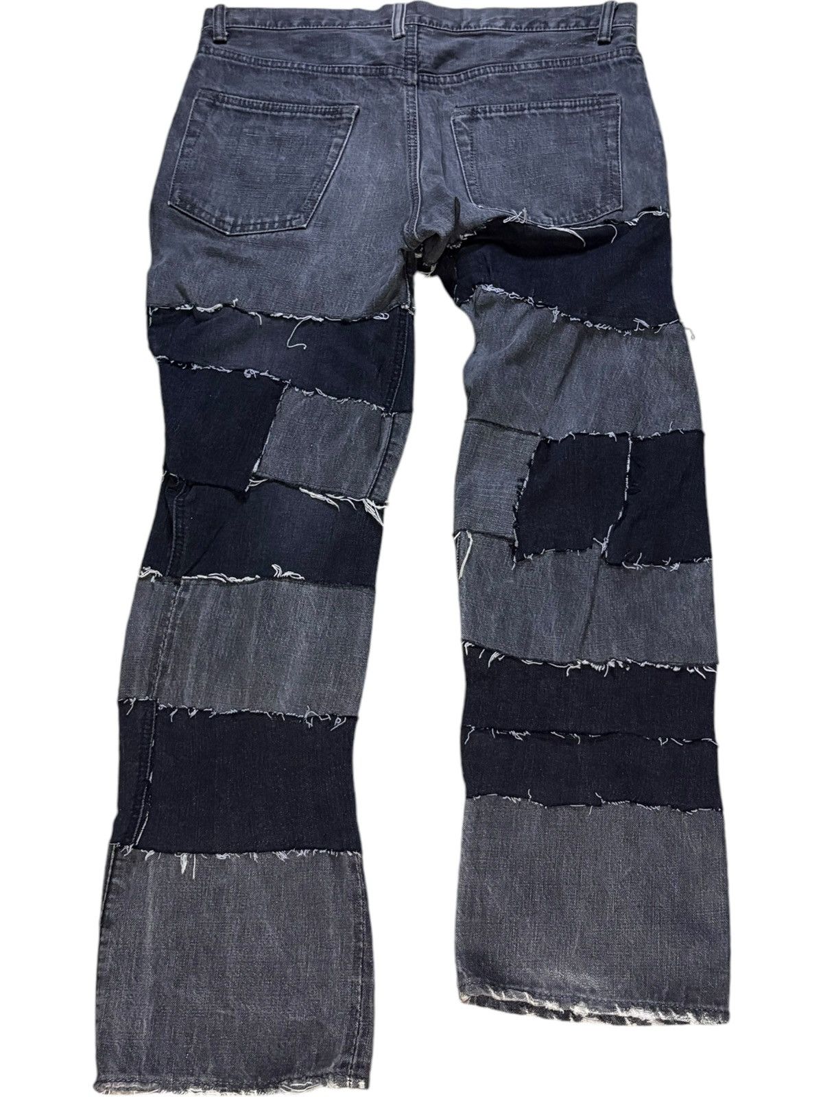 Japanese Brand SALES🔥Vintage Japanese Selvedge Custom Patched Loose Jeans Size US 33 - 3 Thumbnail
