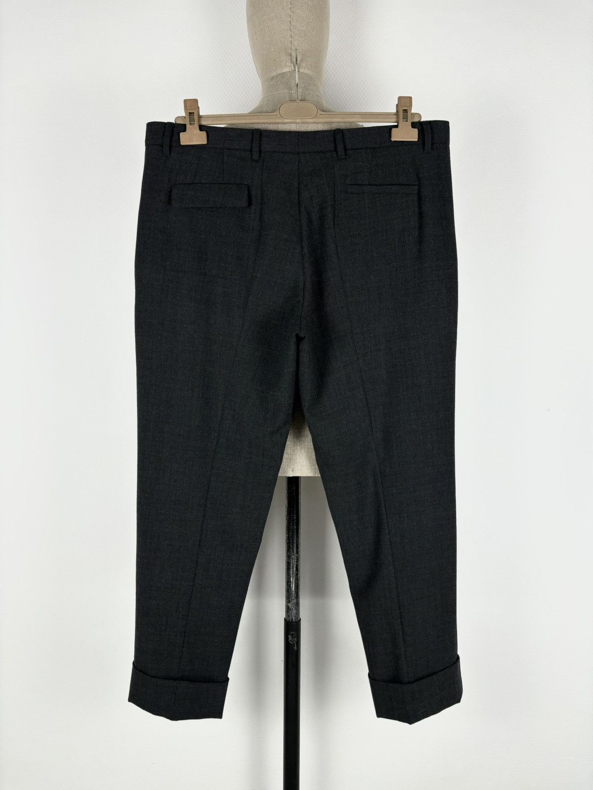 Balenciaga × Marni Unisex Commessa Wool Italy Classic Grey Pants Pocket Tapered Trousers 44 Size 30" / US 8 / IT 44 - 4 Thumbnail