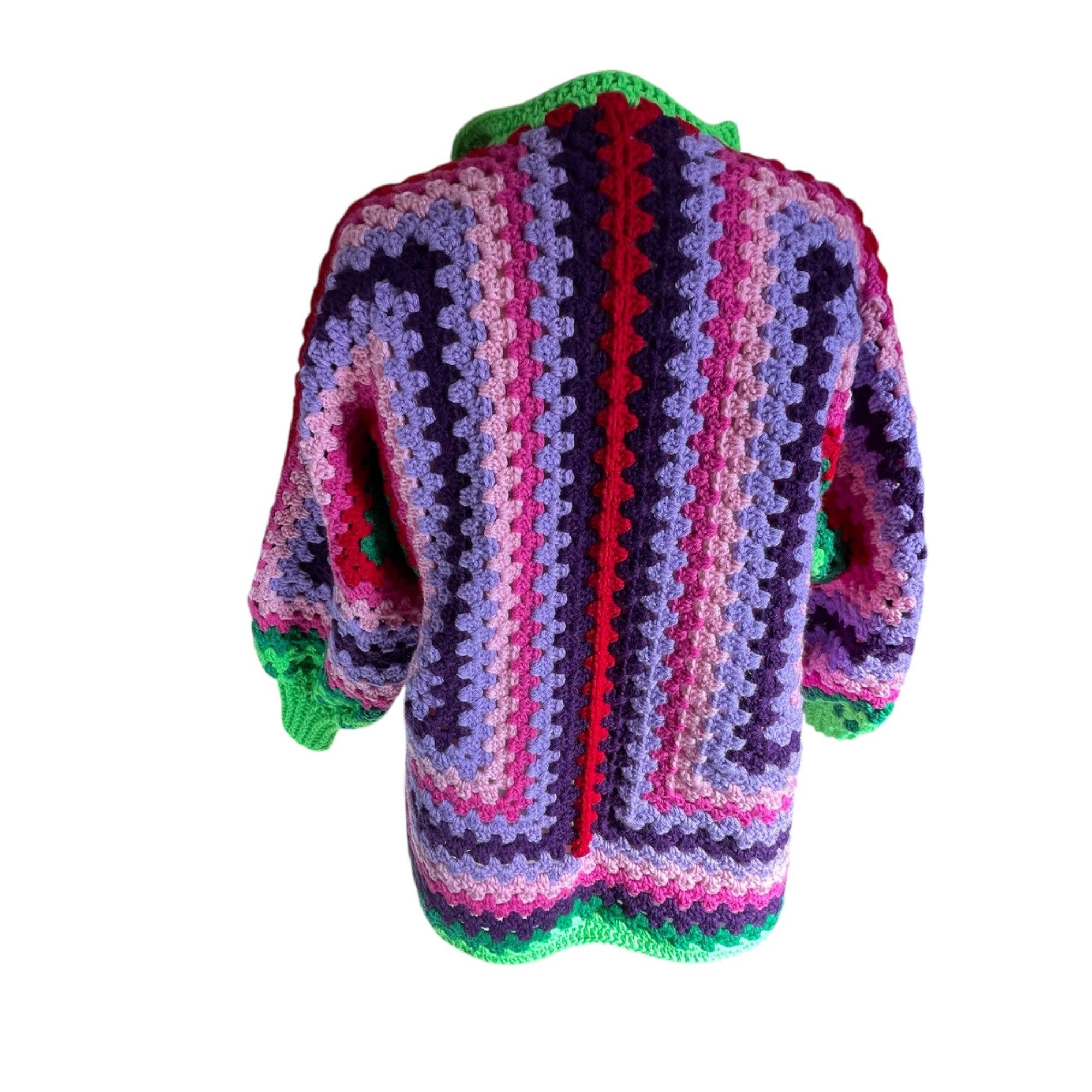 Handmade Crochet Cardigan Beautiful Sweater Inspired Jason Mamoa 2XL Size XXL / US 16-18 / IT 52-54 - 6 Thumbnail