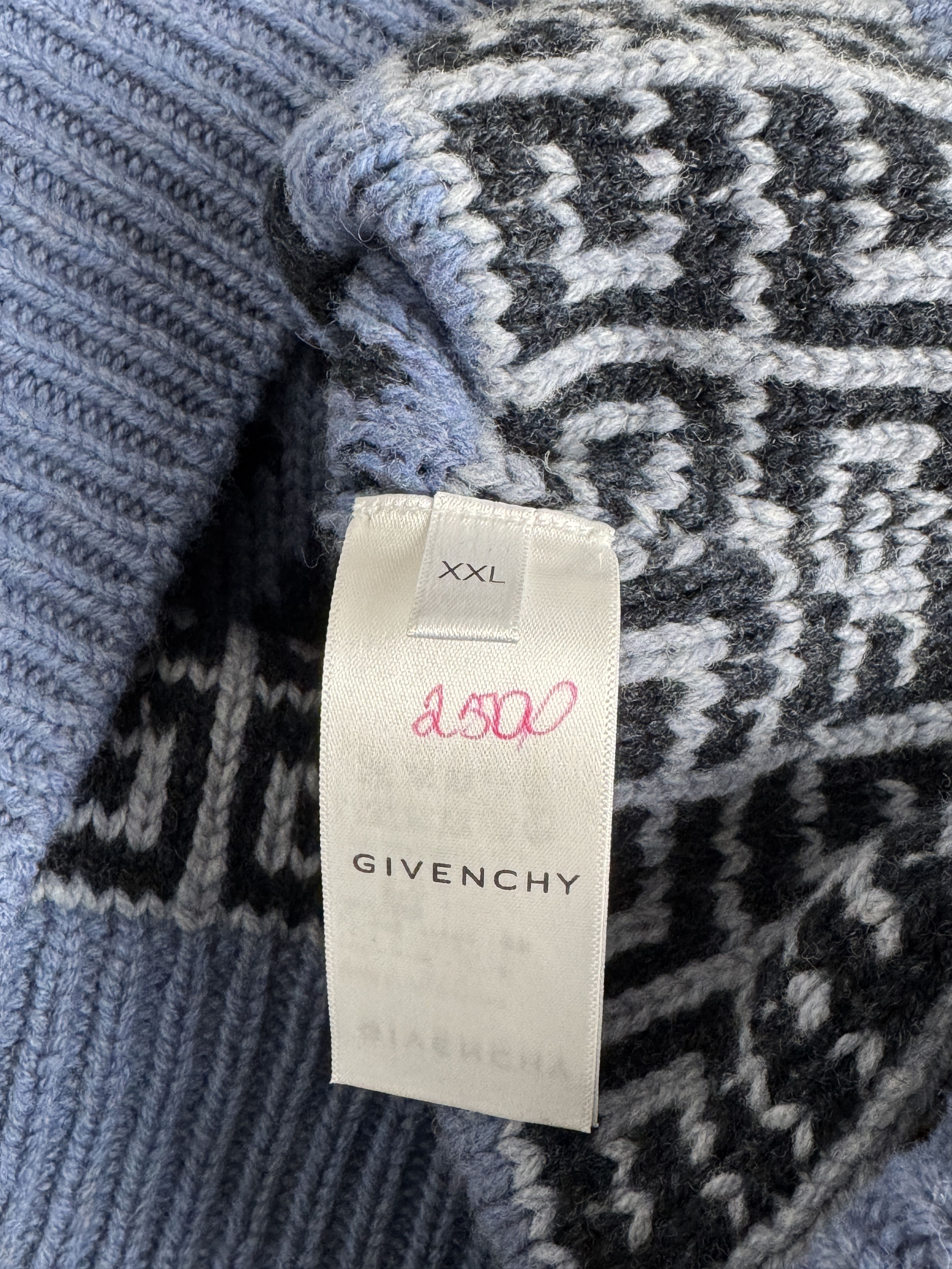 Givenchy NEW RRP 1700$ SS22 Givenchy Patterned Crewneck Wool Sweater Size US XXL / EU 58 / 5 - 10 Thumbnail