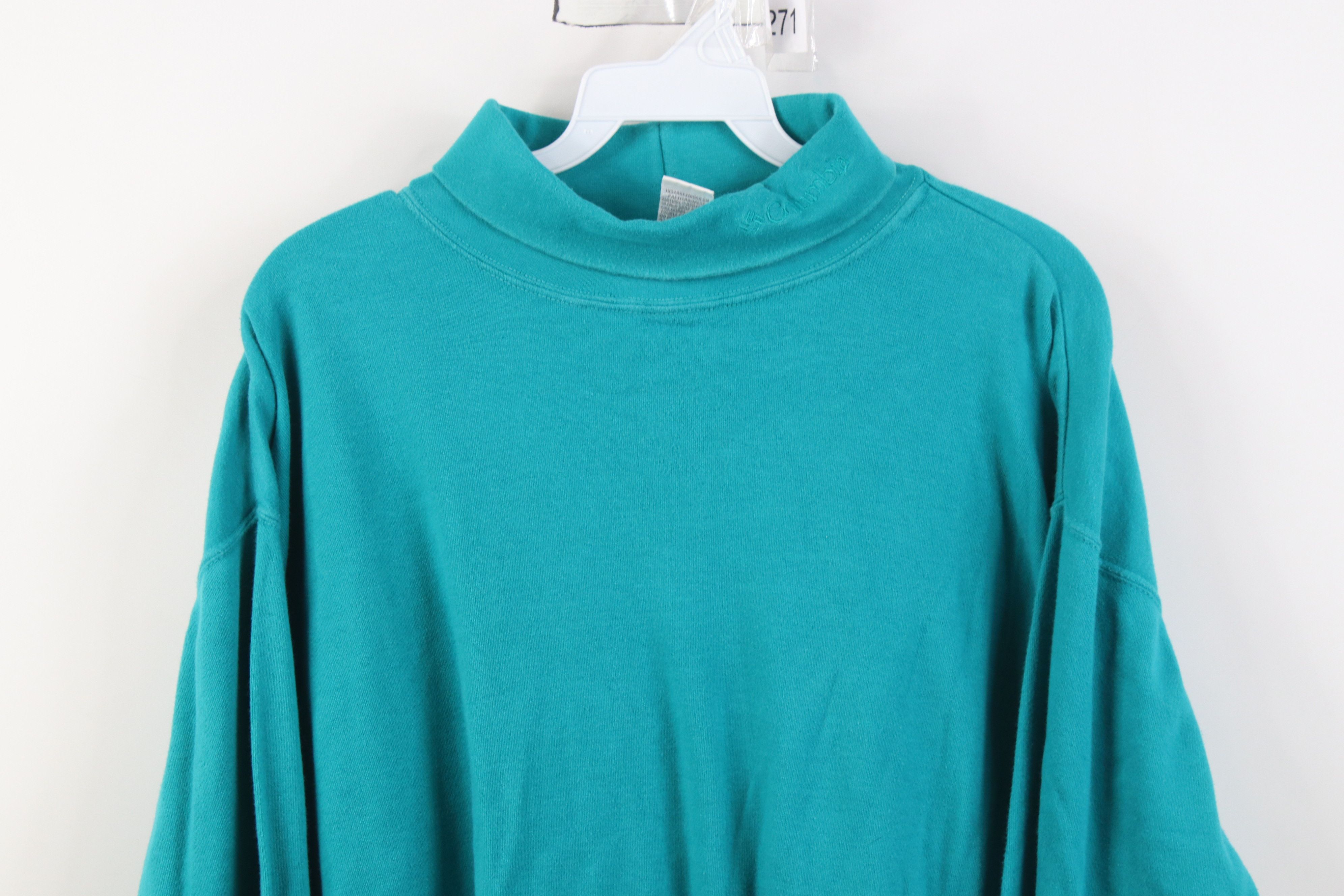 Columbia Vintage 90s Columbia Long Sleeve Turtleneck T-Shirt Teal Size US XL / EU 56 / 4 - 2 Thumbnail