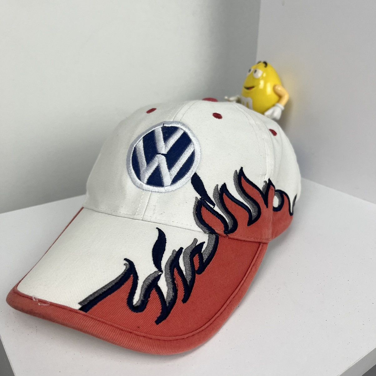 Designer × Vintage 🛻VINTAGE🛻 Volkswagen Racing flame logo baseball Cap Size ONE SIZE - 2 Thumbnail