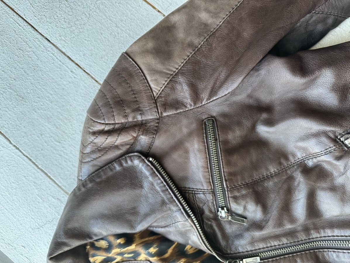 Other 🚨Y2K RICK OWENS TYPE DIRTY SLIM FIT ZIP LEATHER JACKET Size XS / US 0-2 / IT 36-38 - 7 Thumbnail