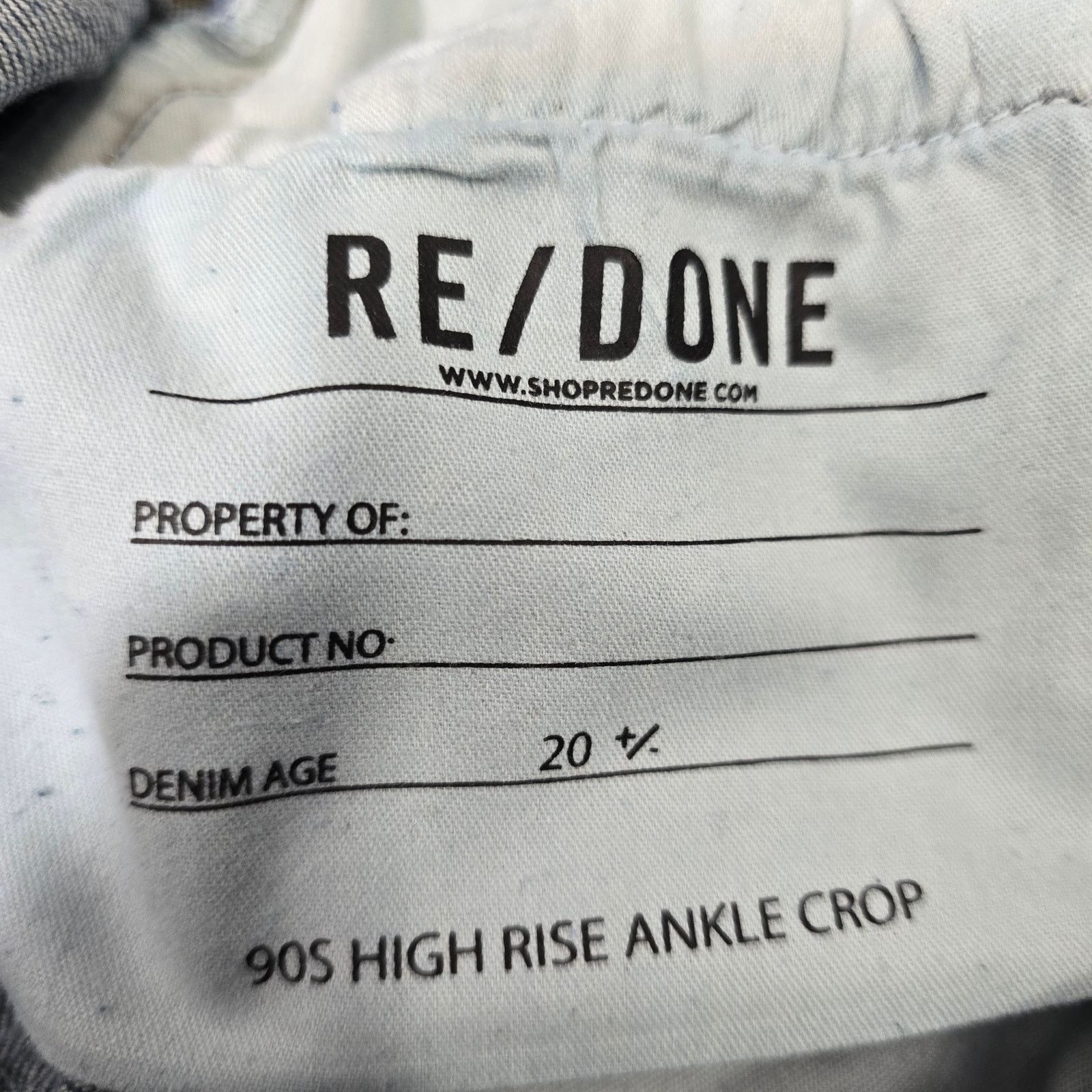 RE/DONE RE/DONE 90s High Rise Ankle Crop ButtonFly Denim Jeans Sz 28 Size 28" / US 6 / IT 42 - 6 Thumbnail
