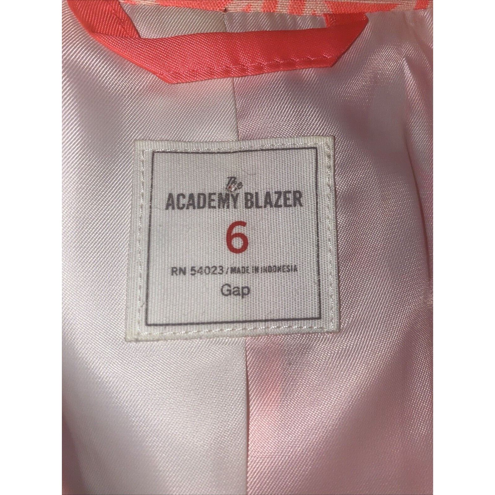 Gap Gap Academy Blazer Jacket Sz 6 Neon Pink White Geometric Size M / US 6-8 / IT 42-44 - 7 Thumbnail