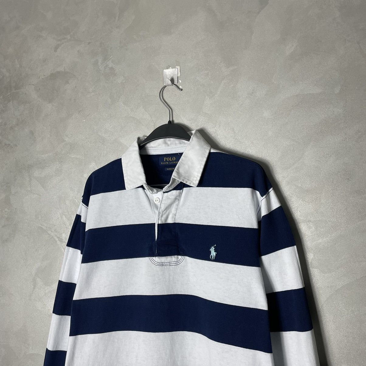 Polo Ralph Lauren × Vintage Vintage Polo Ralph Lauren Striped Rugby Shirt Size US L / EU 52-54 / 3 - 3 Thumbnail