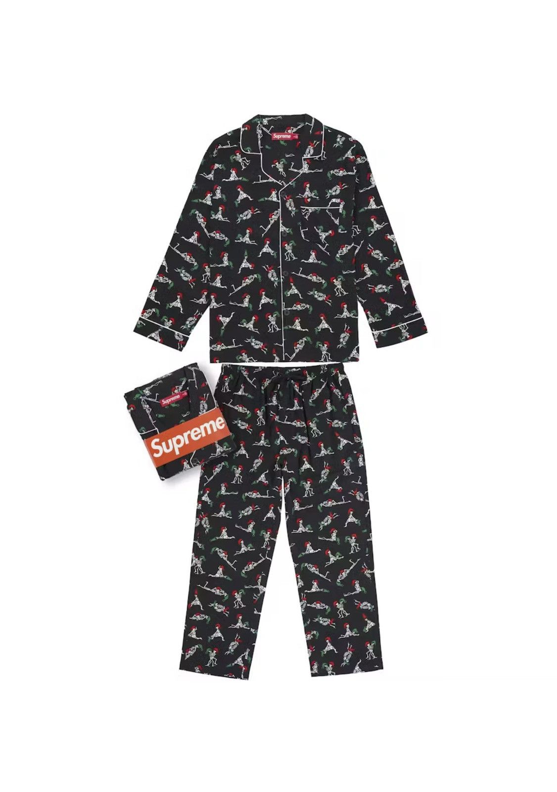Supreme S - Supreme Holiday Pajama Set Black FW25 flannel shirt pant Size ONE SIZE - 1 Thumbnail