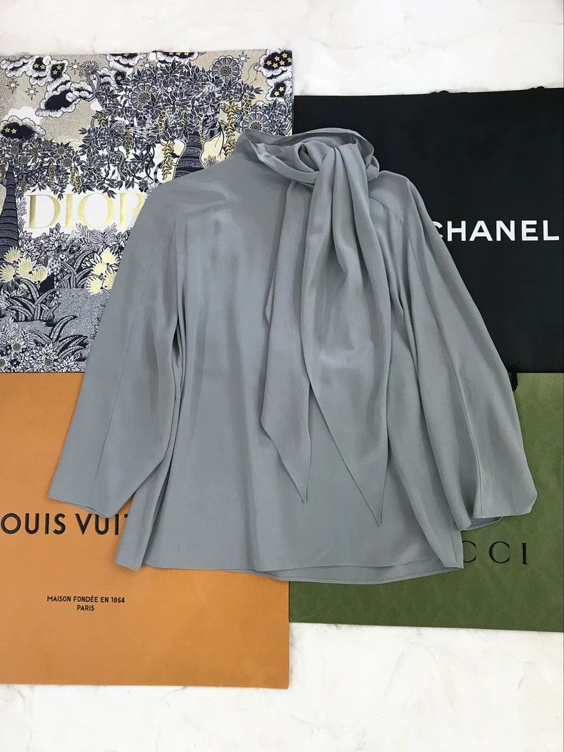 Hermes Hermes Silk Tie Neck Blouse Top - dmc Size US S / EU 44-46 / 1 - 1 Thumbnail