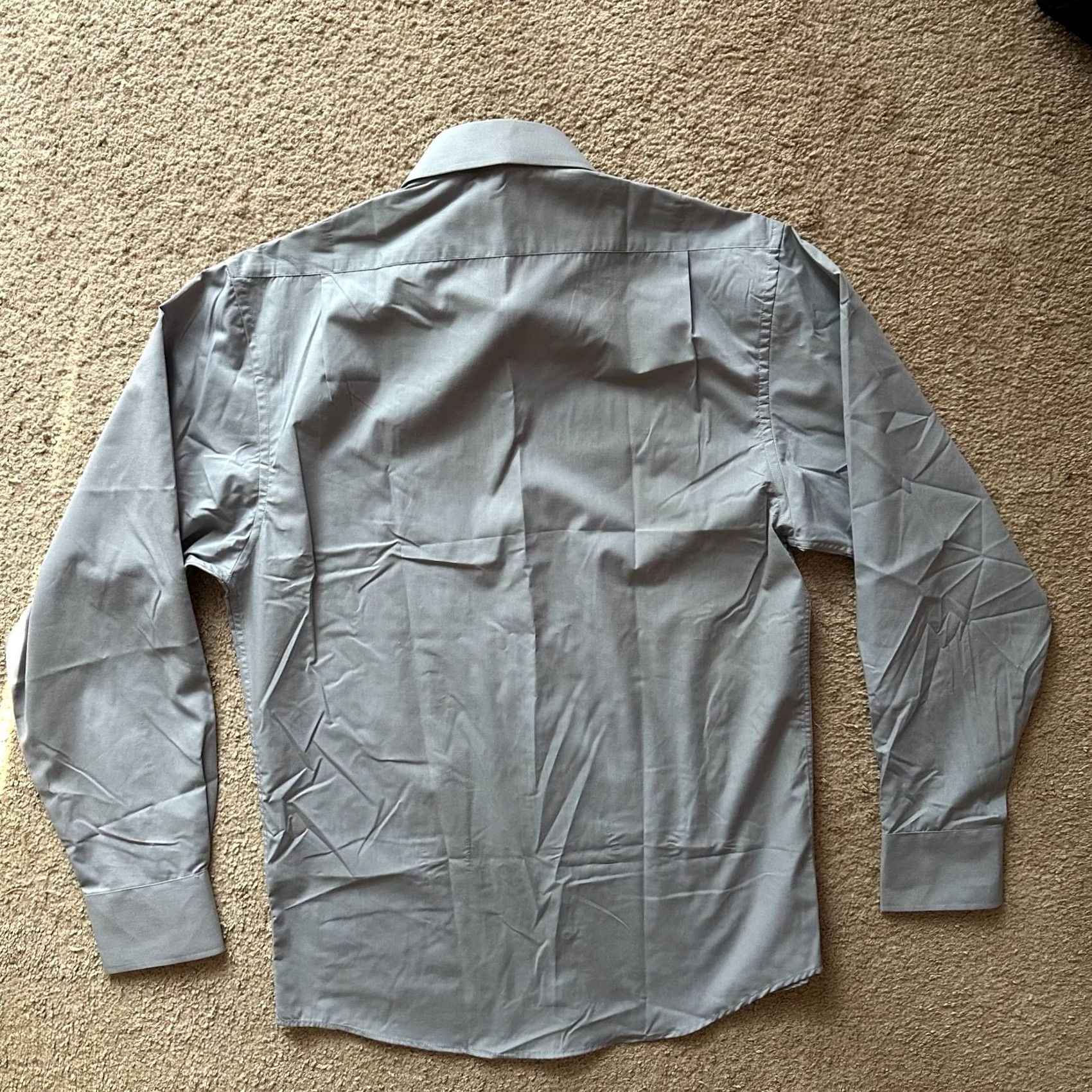 Vintage Berlioni Italy Shirt Mens XL Slim Fit Button Up Spread Collar Grey Size US XL / EU 56 / 4 - 2 Thumbnail