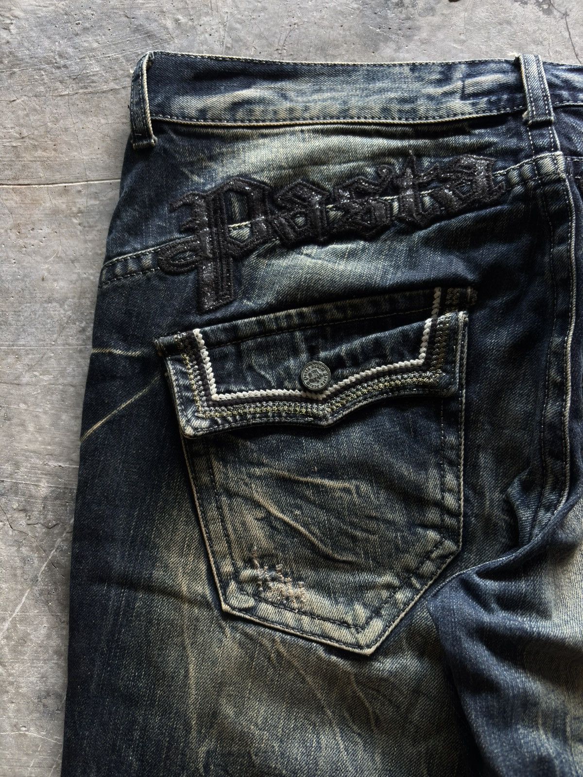 Hysteric Glamour PASTA DENIM rusty mud fade wash distressed japanese punk Size US 35 - 15 Thumbnail