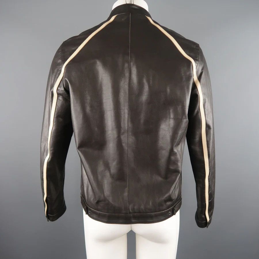 Neil Barrett ‘NEIL BARRETT’ Brown Leather Moto Inspired Jacket Size US L / EU 52-54 / 3 - 13 Thumbnail