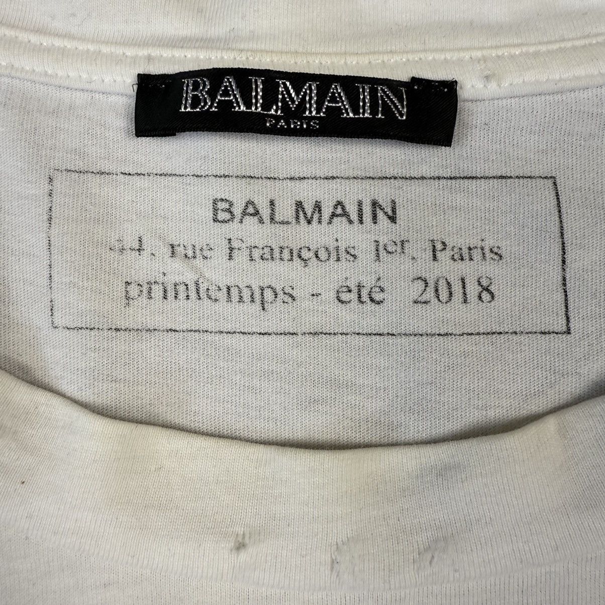 Balmain Balmain SS18 Distressed T-Shirt Size US XL / EU 56 / 4 - 3 Thumbnail