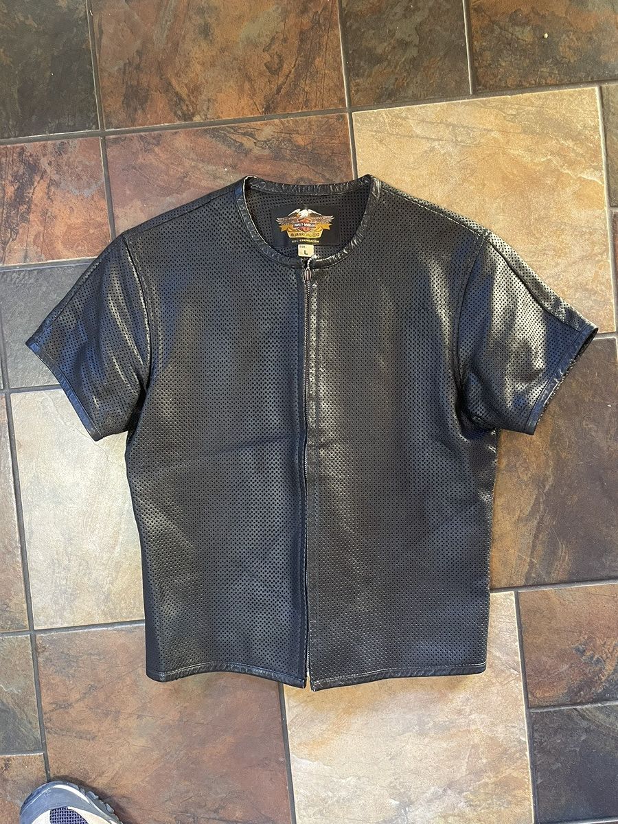 Harley Davidson × Vintage Harley Leather T-shirt Size US M / EU 48-50 / 2 - 1 Thumbnail