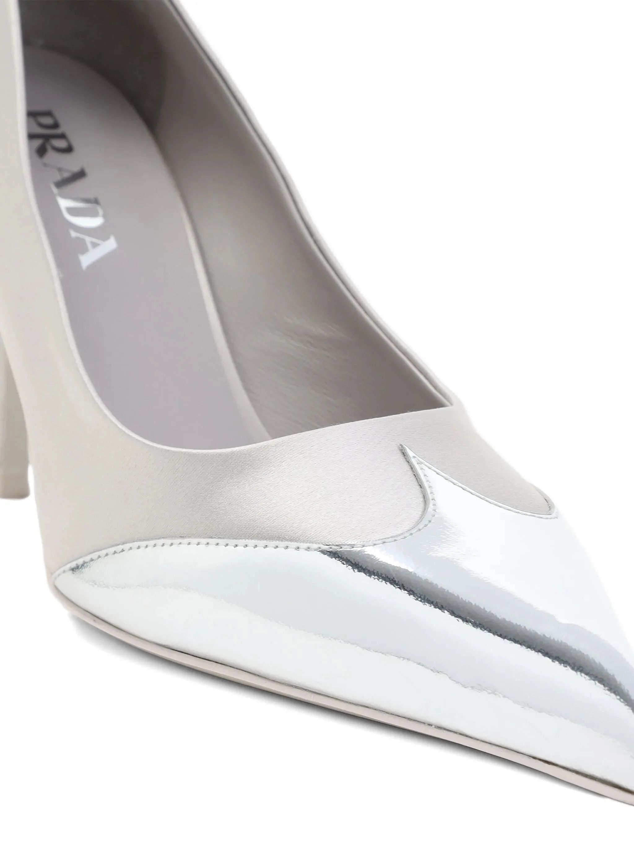 Prada os11x0126 Metallic-Toecap Pumps in Silver Size US 7 / IT 37 - 4 Thumbnail