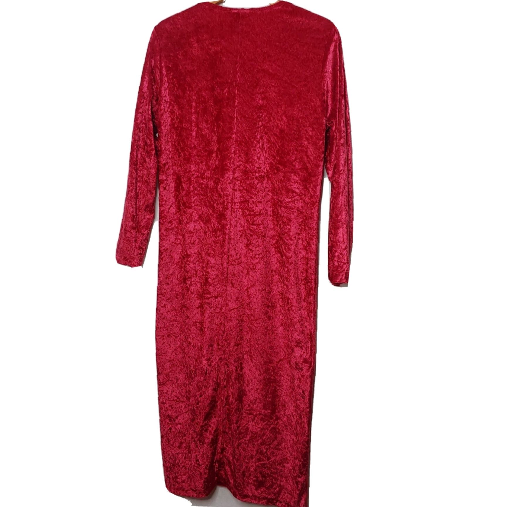 Blair Blair Dress Women Large Red Crushed Velour Maxi Long Sleeve Gothic EUC Size L / US 10 / IT 46 - 2 Thumbnail