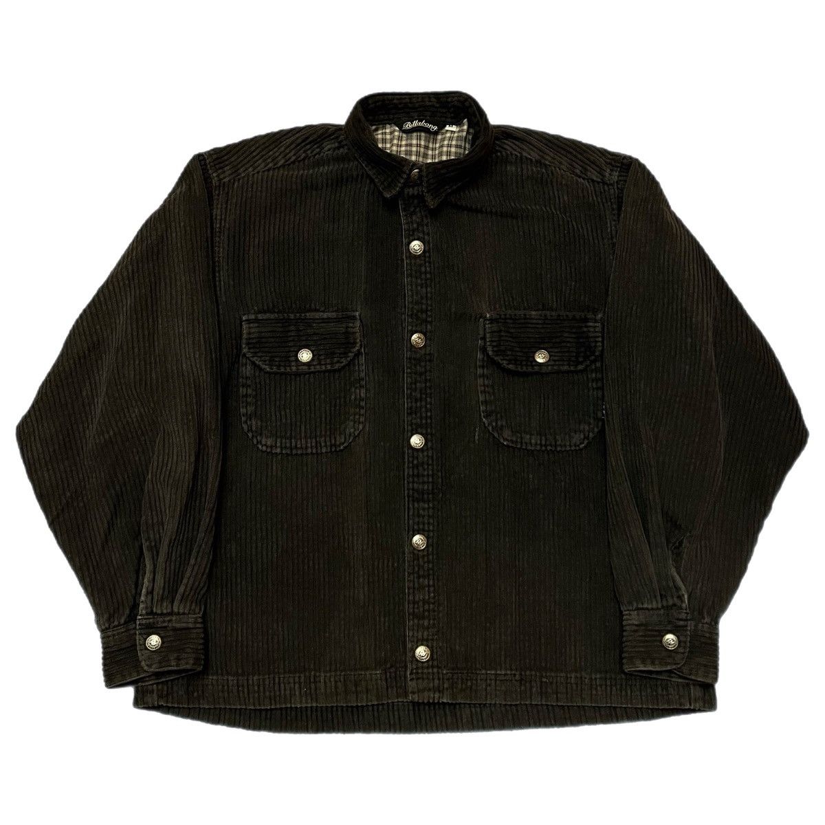 image of Vintage 90’S Billabong Dark Green Corduroy Button-Up Shirt, Men's (Size Medium)