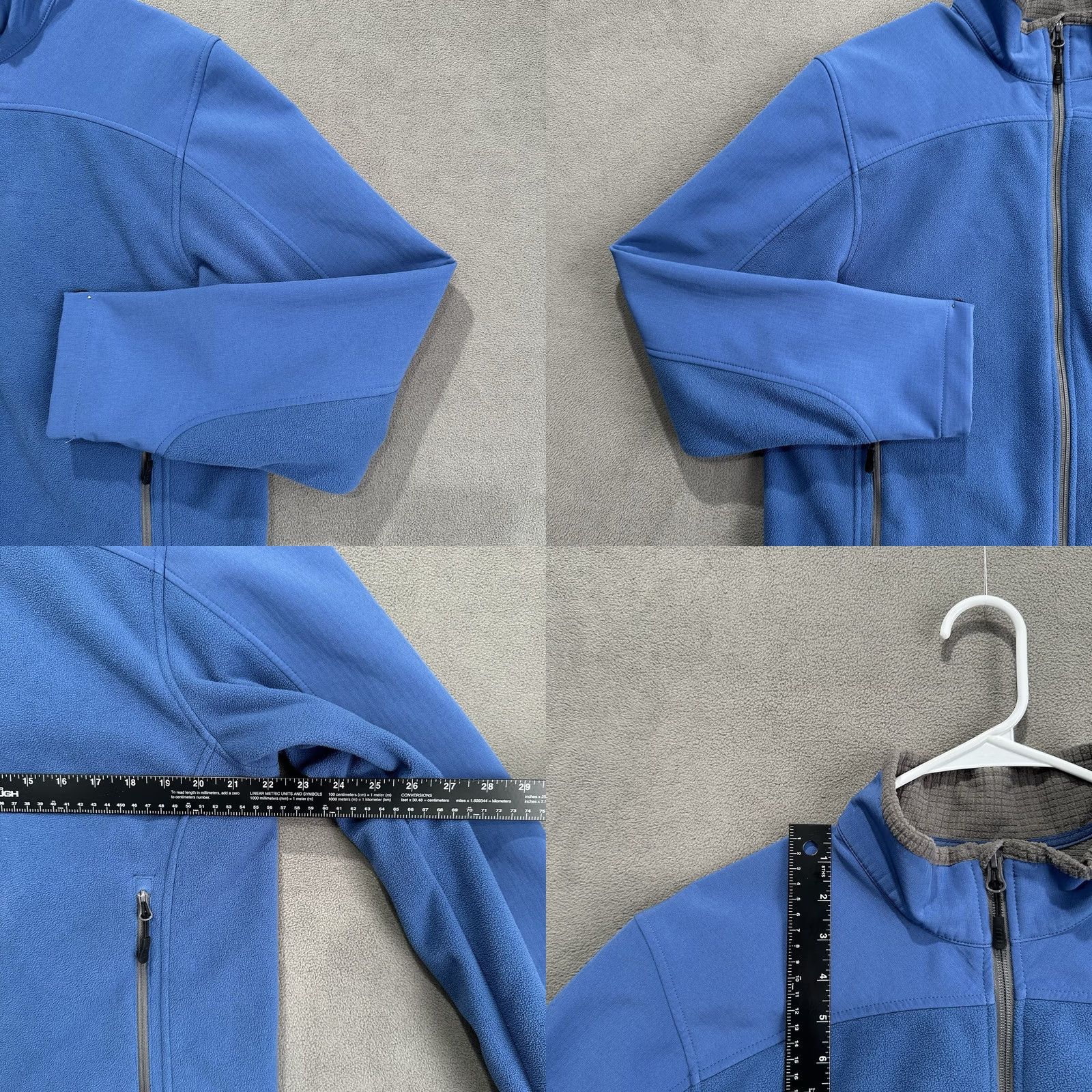 Lands' End Lands' End Jacket Mens Medium Blue Grid Fleece Lined Windcheck Full Zip Outdoor Size US M / EU 48-50 / 2 - 8 Thumbnail
