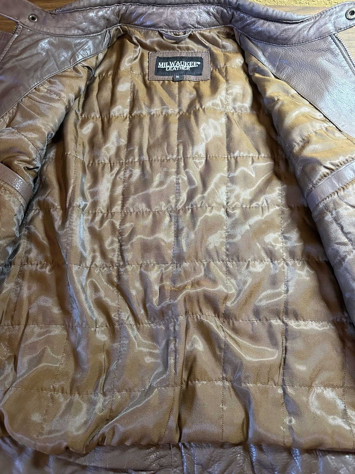 Vintage Vintage Milwaukee Brown Leather Racing Jacket Size US M / EU 48-50 / 2 - 8 Thumbnail