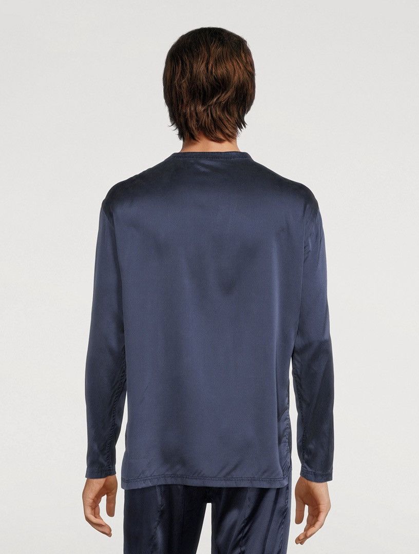 Tom Ford LONG SLEEVED PIJAMA TOP WITH BUTTONS midnight blue Size US XL / EU 56 / 4 - 3 Thumbnail