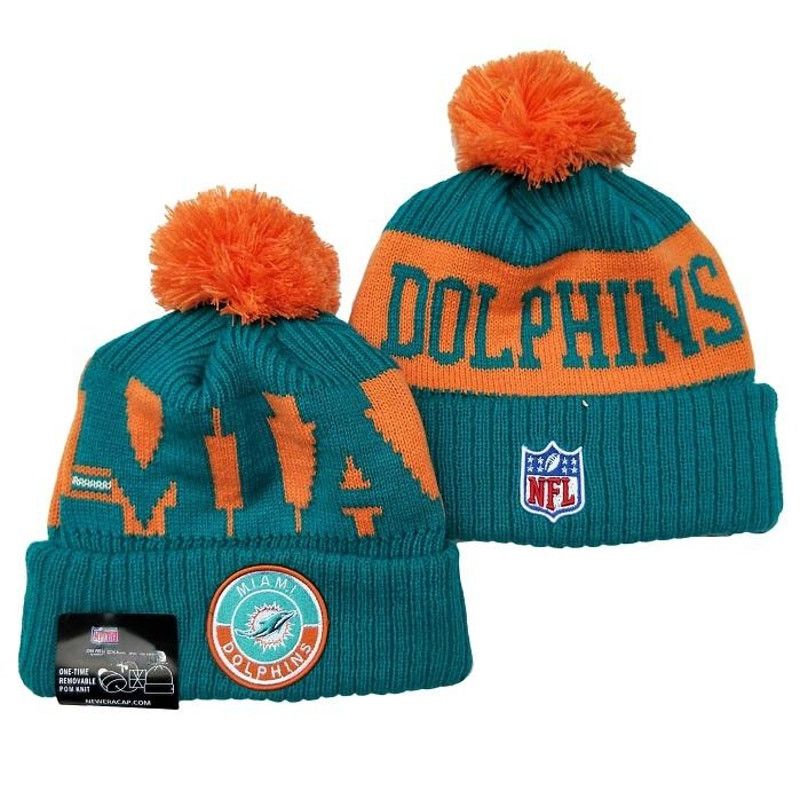 Other NWT Miami Dolphins Sports Knit Pom Beanie Fleece Lining Size ONE SIZE - 1 Thumbnail