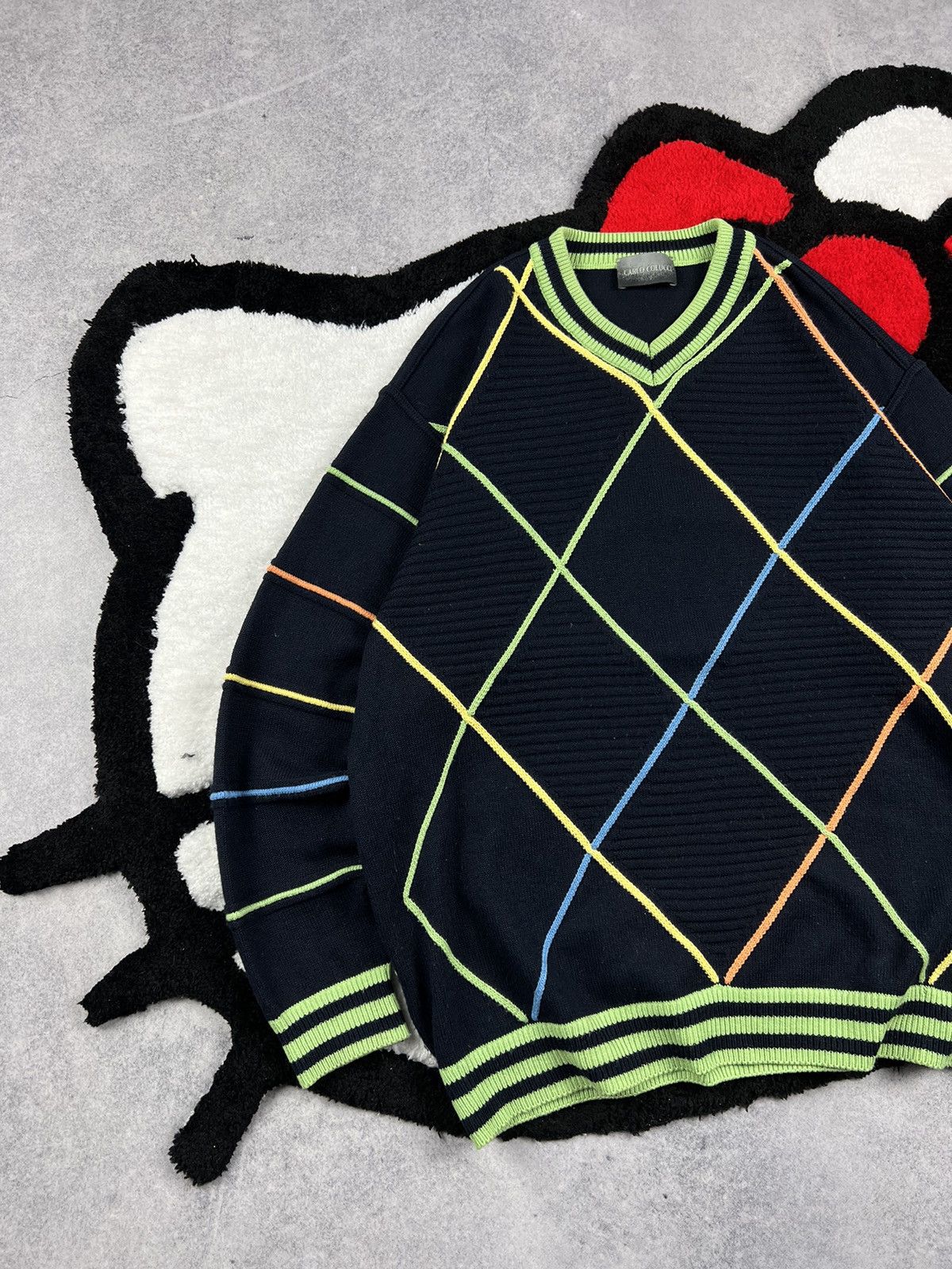 Carlo Colucci Vintage Carlo Colucci 3D Coogi Style Cable Knit Boxy Sweater Size US L / EU 52-54 / 3 - 2 Thumbnail