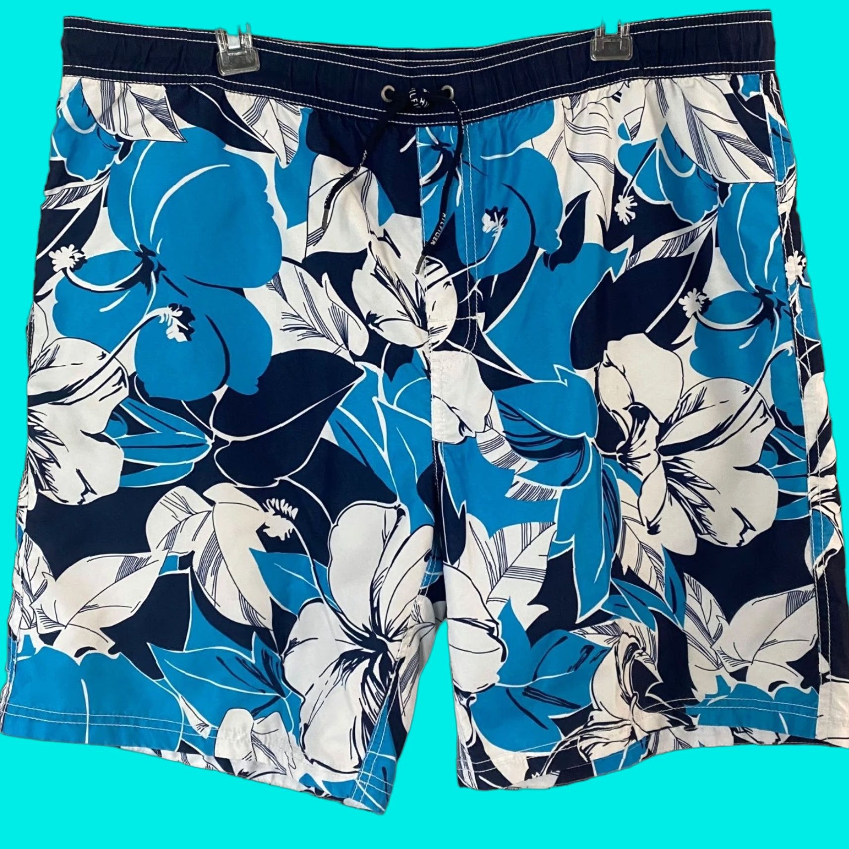 Tommy Hilfiger Tommy Hilfiger Tropical Floral Swim Trunks Men's XL Blue Lined Beach Shorts Size US 36 / EU 52 - 1 Thumbnail