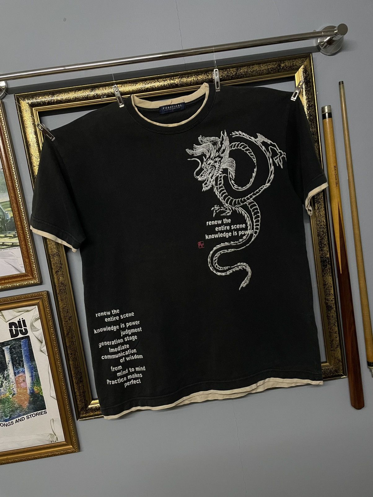 Designer × Japanese Brand × Vintage Vintage 90s Japan Designer Practical Entire Scene Dragon Tee Size US M / EU 48-50 / 2 - 2 Thumbnail