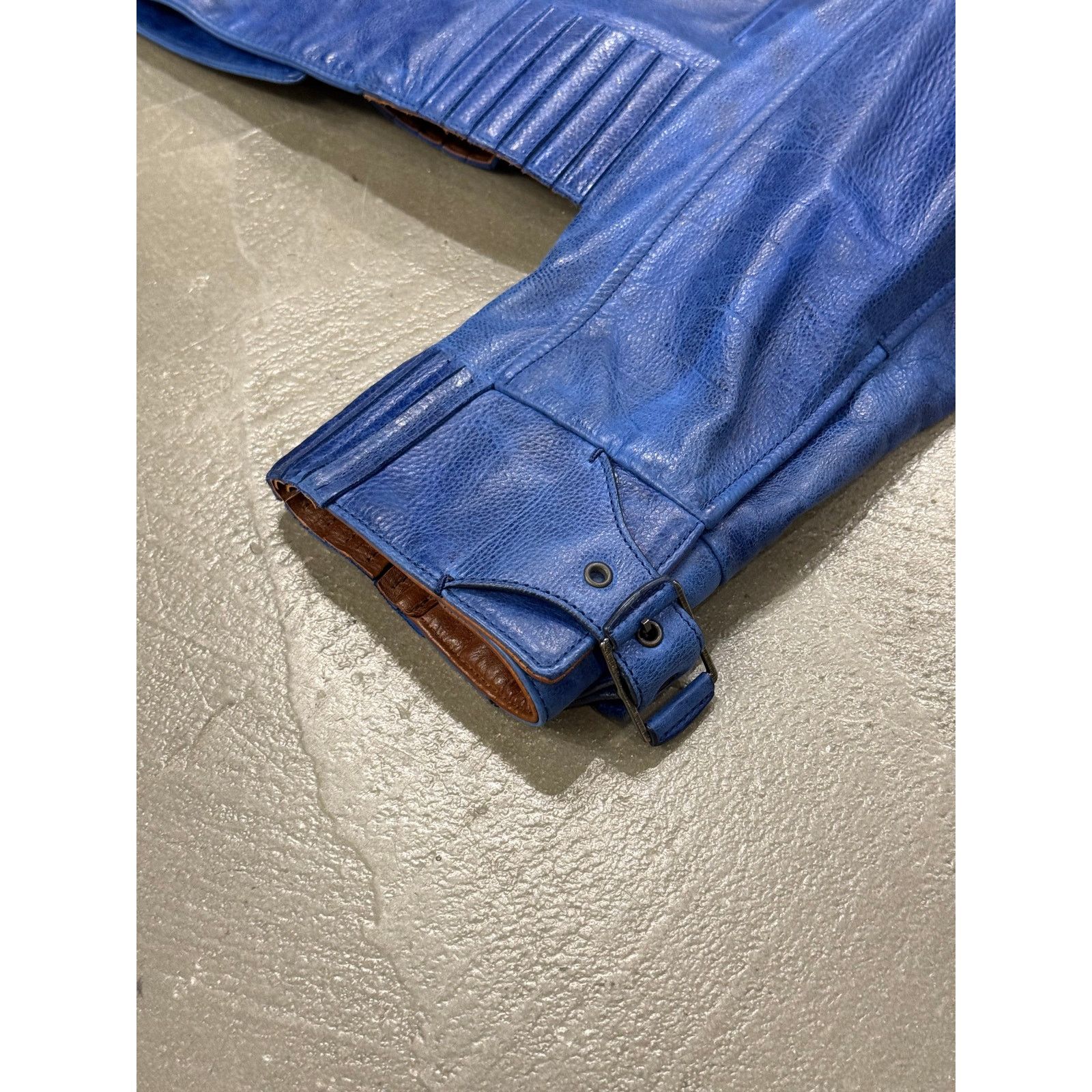 Berluti 2010s Berluti distressed blue biker nabuck leather jacket Size US M / EU 48-50 / 2 - 8 Thumbnail