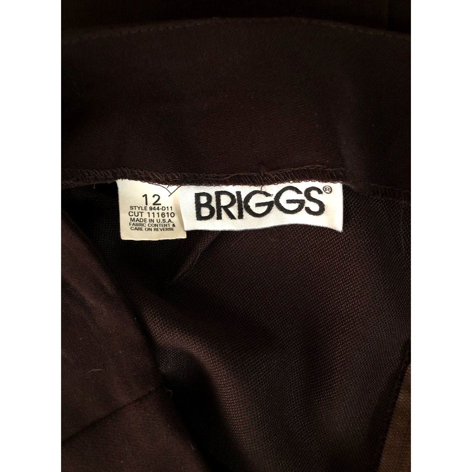 Vintage Briggs Straight Skirt 12 Brown 30"W Above Knee career preppy office Size 34" / US 12 / IT 48 - 5 Thumbnail