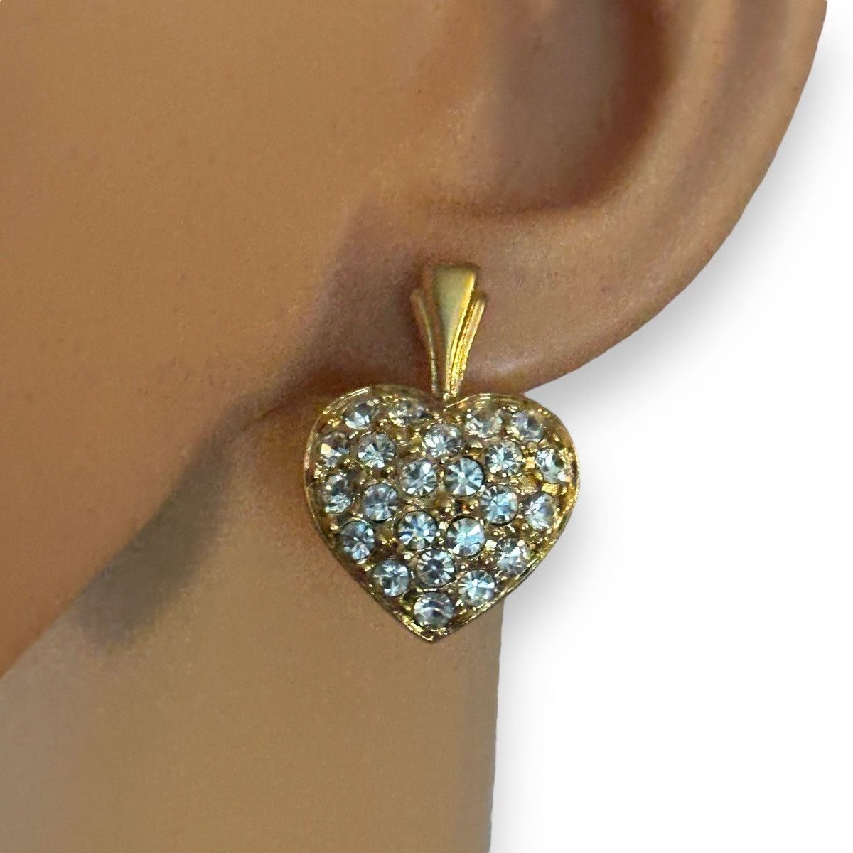 Monet Monet paved crystal drop heart earrings Size ONE SIZE - 2 Thumbnail
