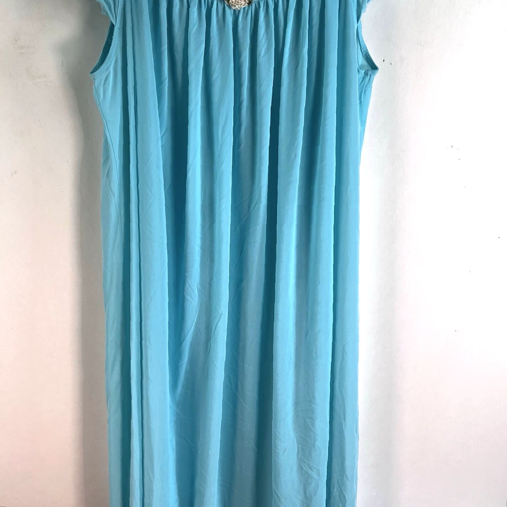 Vintage VINTAGE Miss Elaine Nightgown Maxi Eveningwear 1970s Size M Blue Full Sweep US Made Size ONE SIZE - 3 Thumbnail