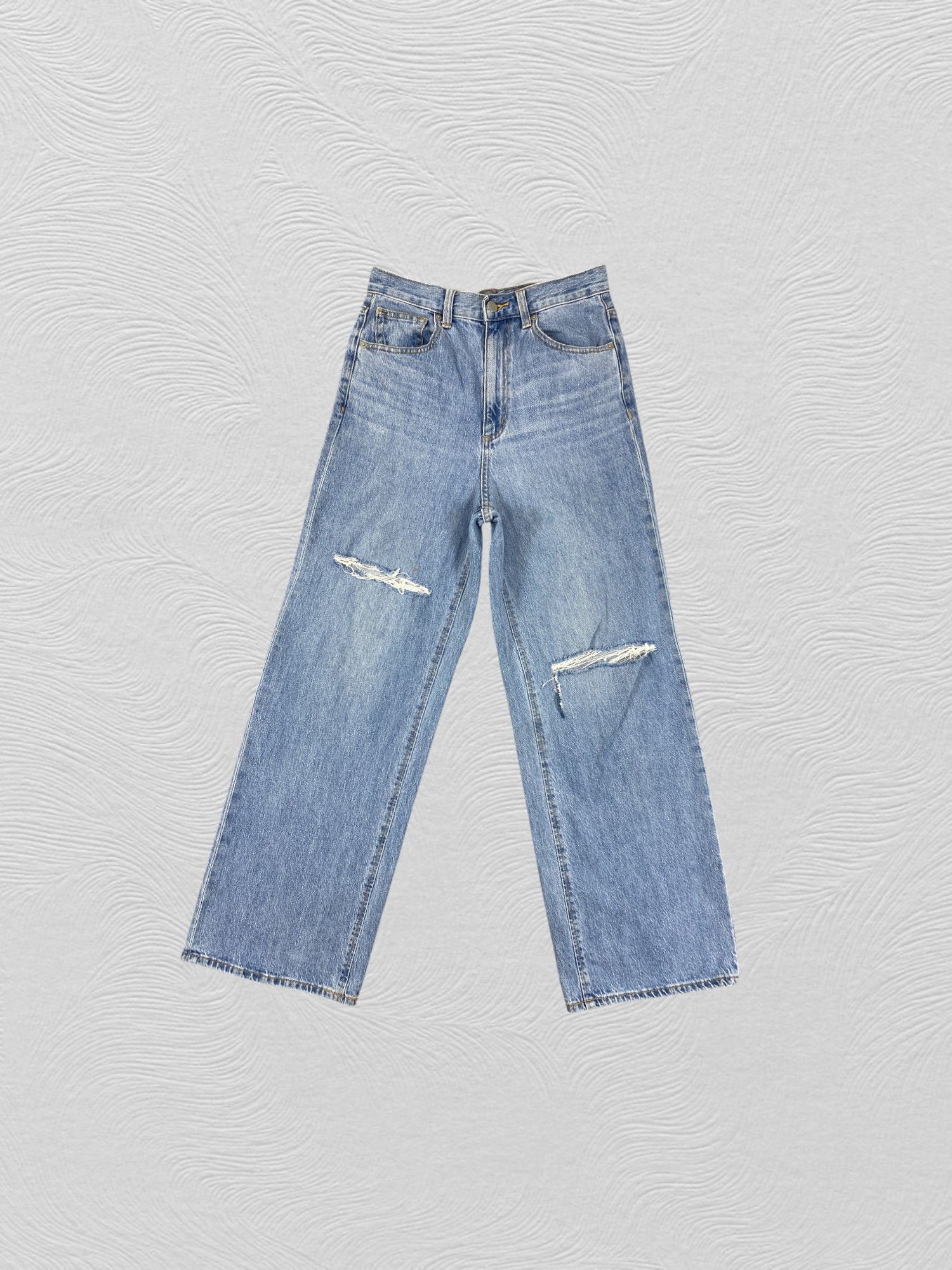 Japanese Brand Distressed Blue GU Baggy/Balloon Jeans 28x28.5 Denim- JN3587 Size US 28 / EU 44 - 1 Thumbnail