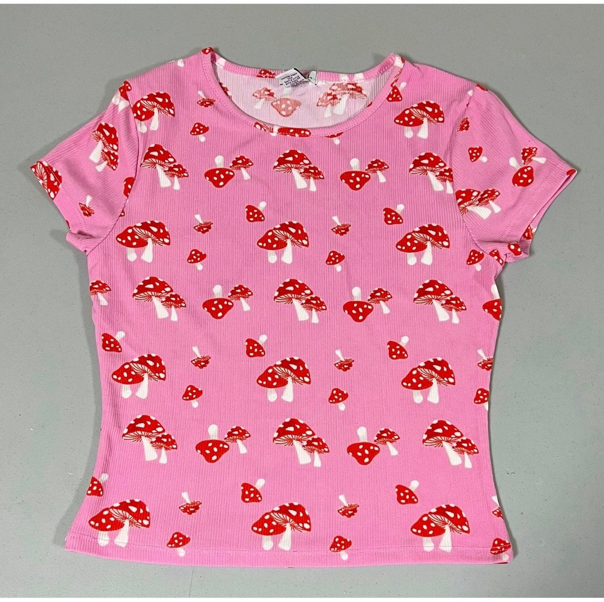Japanese Brand Pink Mushroom Fairycore Print Tee Shirt Top Blouse Size S 🍄✨ Size S / US 4 / IT 40 - 1 Thumbnail