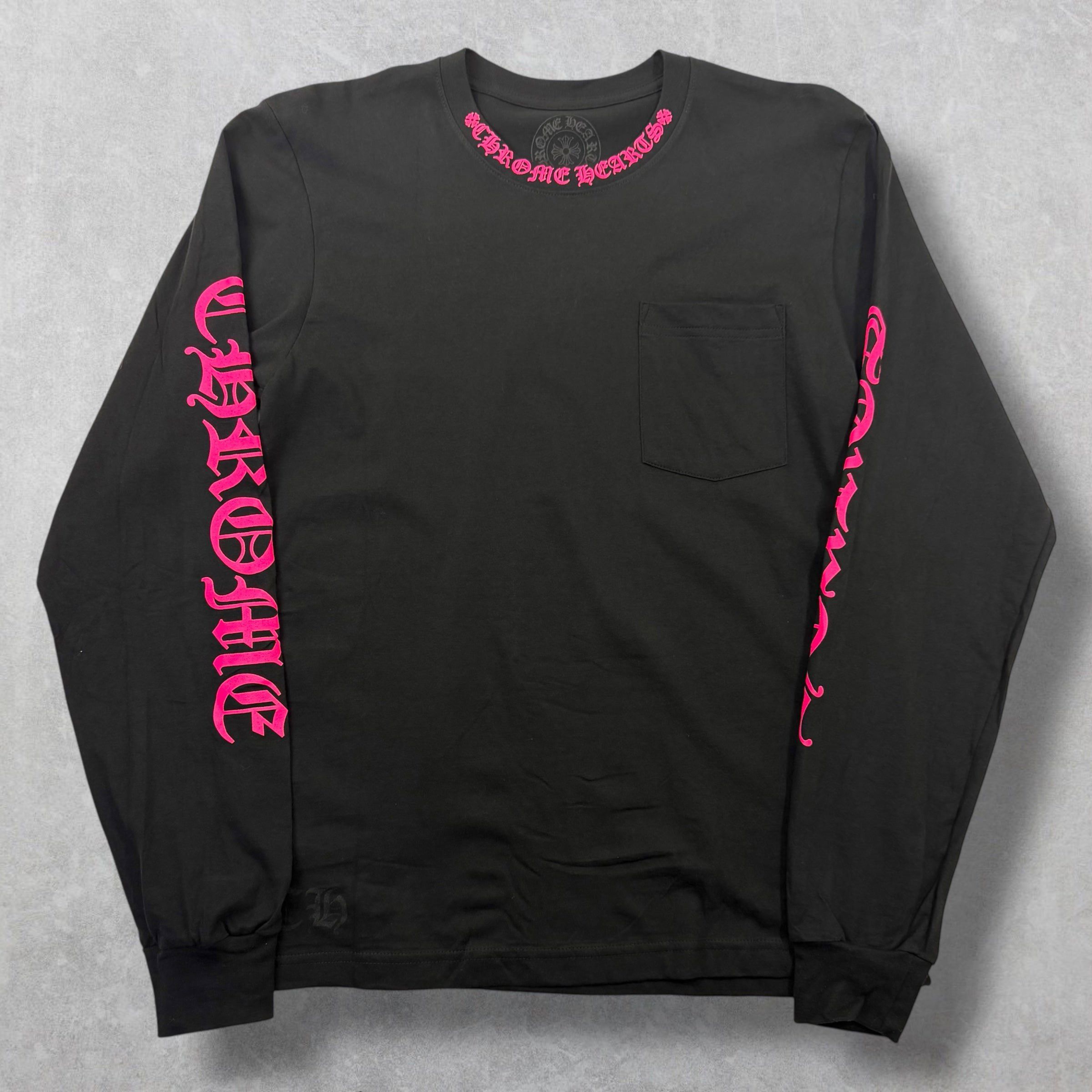 Chrome Hearts Chrome Hearts Pink Neck Logo L/S Tee M Size US M / EU 48-50 / 2 - 1 Thumbnail