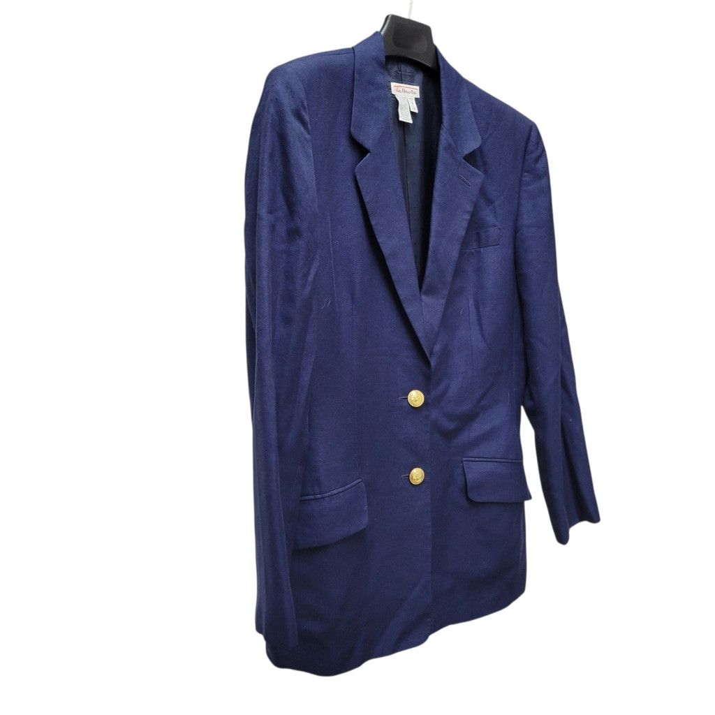Talbots Talbots Italian Fabric 2-Button Navy Viscose Linen Blend Bla Size XL / US 12-14 / IT 48-50 - 5 Thumbnail