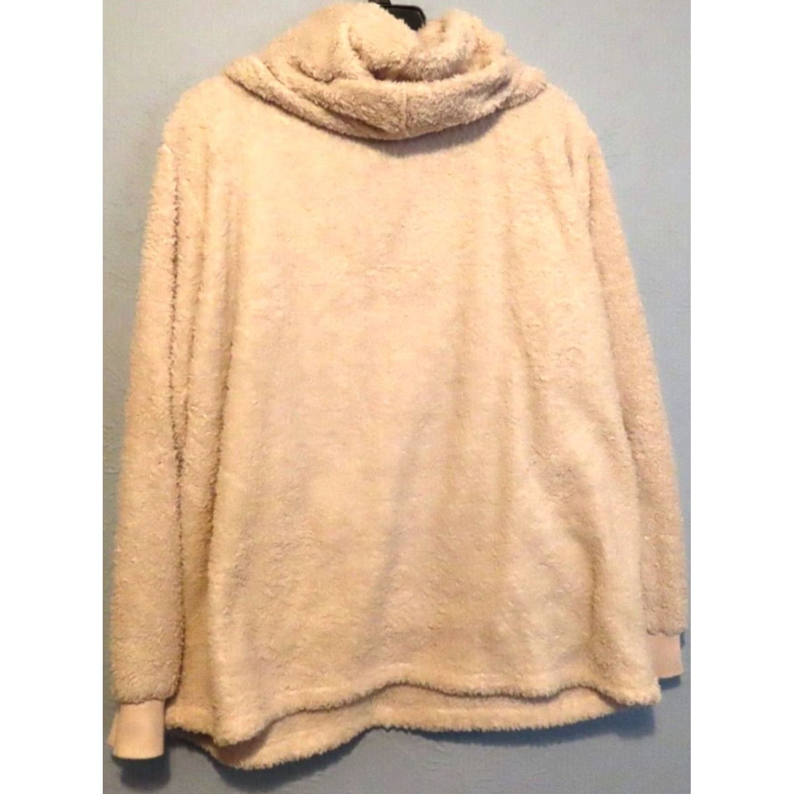Jessica Simpson VINTAGE Jessica Simpson Hoodie XL Cream V-Neck Pullover Fuzzy Sherpa Women's Size XL / US 12-14 / IT 48-50 - 5 Thumbnail
