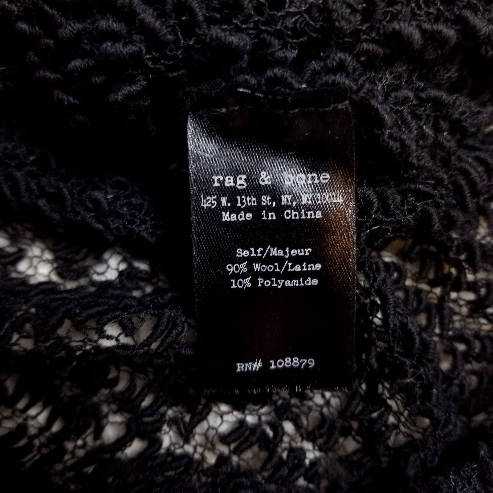Rag & Bone Rag & Bone Wool Blend Sheer Knit Short Sleeve Top Black S Size S / US 4 / IT 40 - 7 Thumbnail