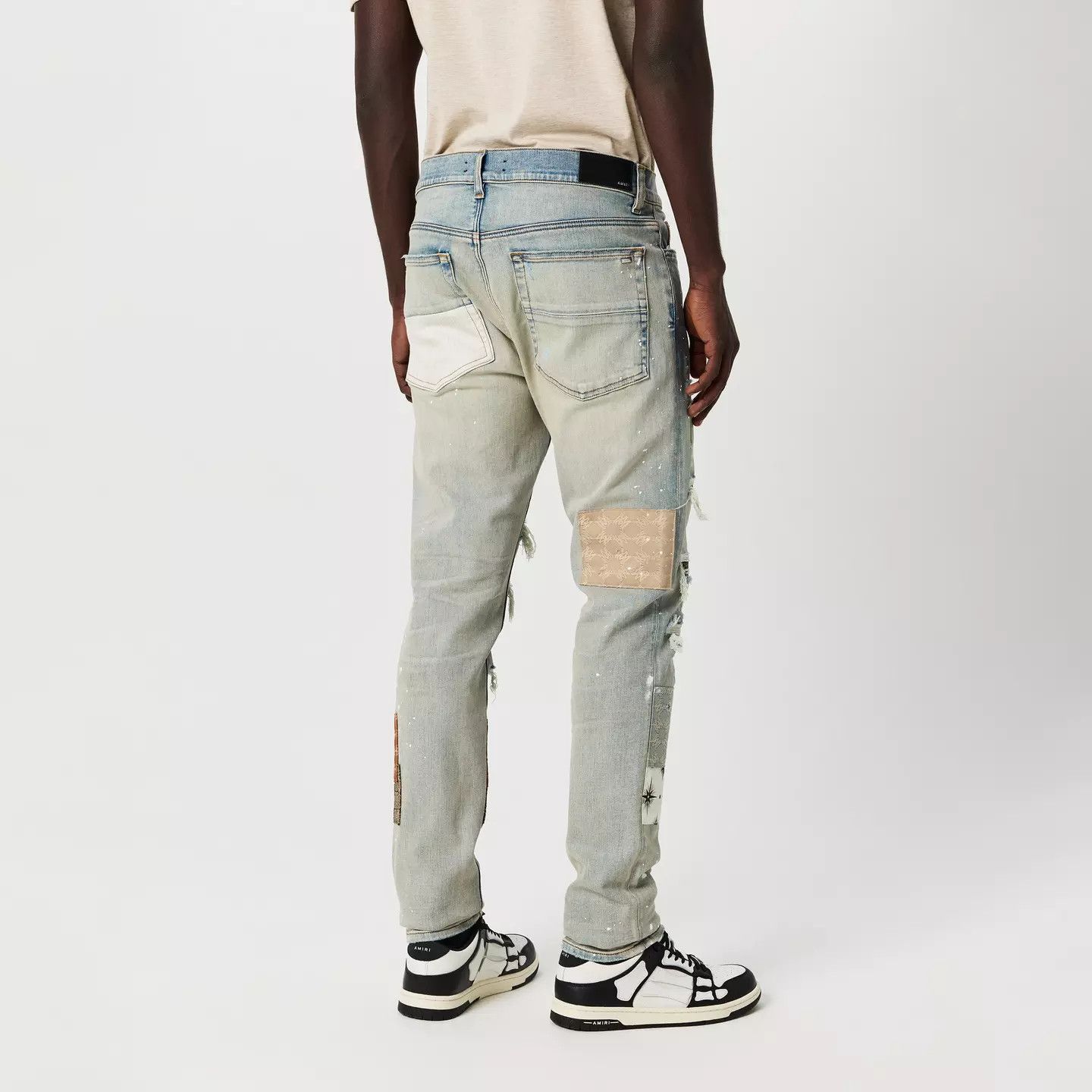 Amiri o1g2r1mq0426 Distressed Skinny Jeans in Antique Indigo Size US 34 / EU 50 - 4 Thumbnail