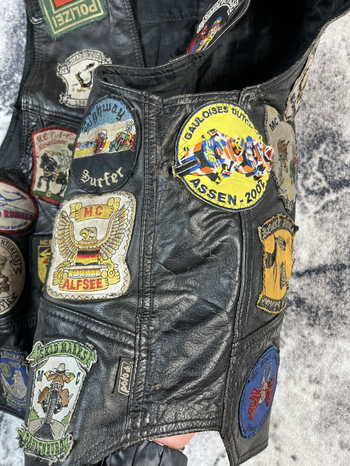 Vintage Vintage Biker Leather Vest – Sonic Devils MC Emsland Size US L / EU 52-54 / 3 - 9 Thumbnail