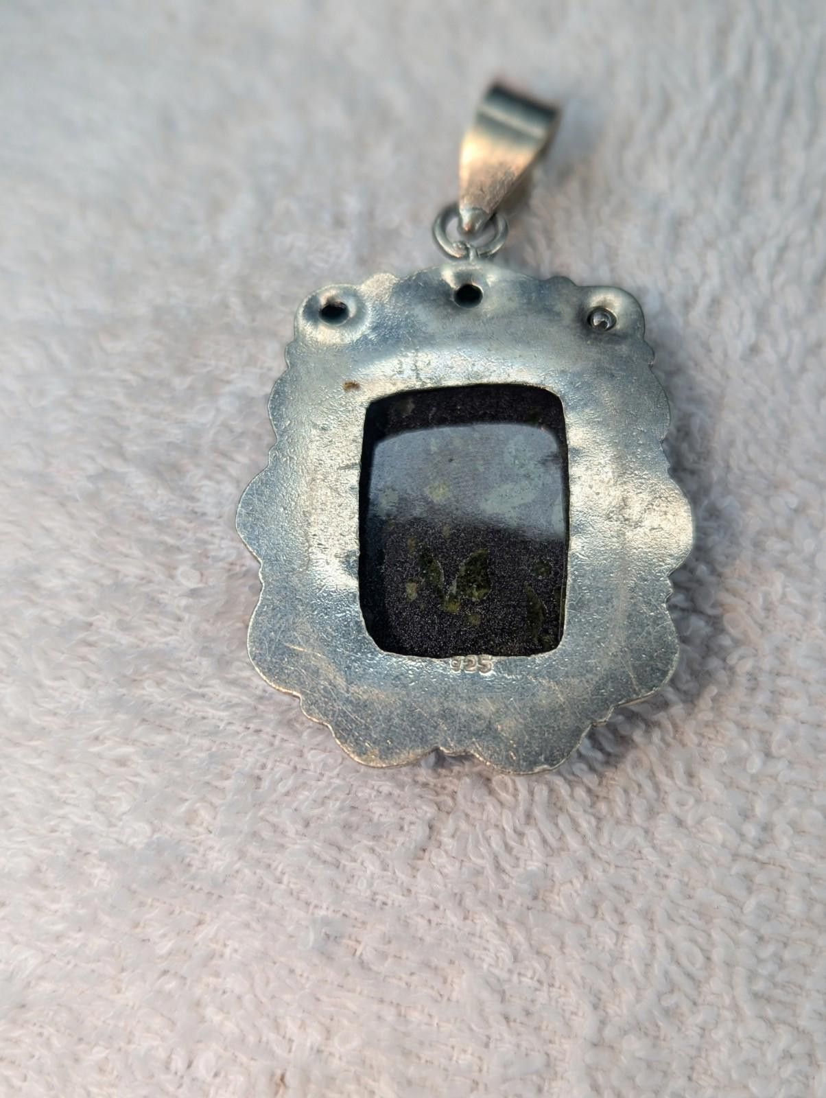 The Unbranded Brand Sterling Silver Natural Jasper Diopside Glass Gem Pendant Size ONE SIZE - 7 Thumbnail