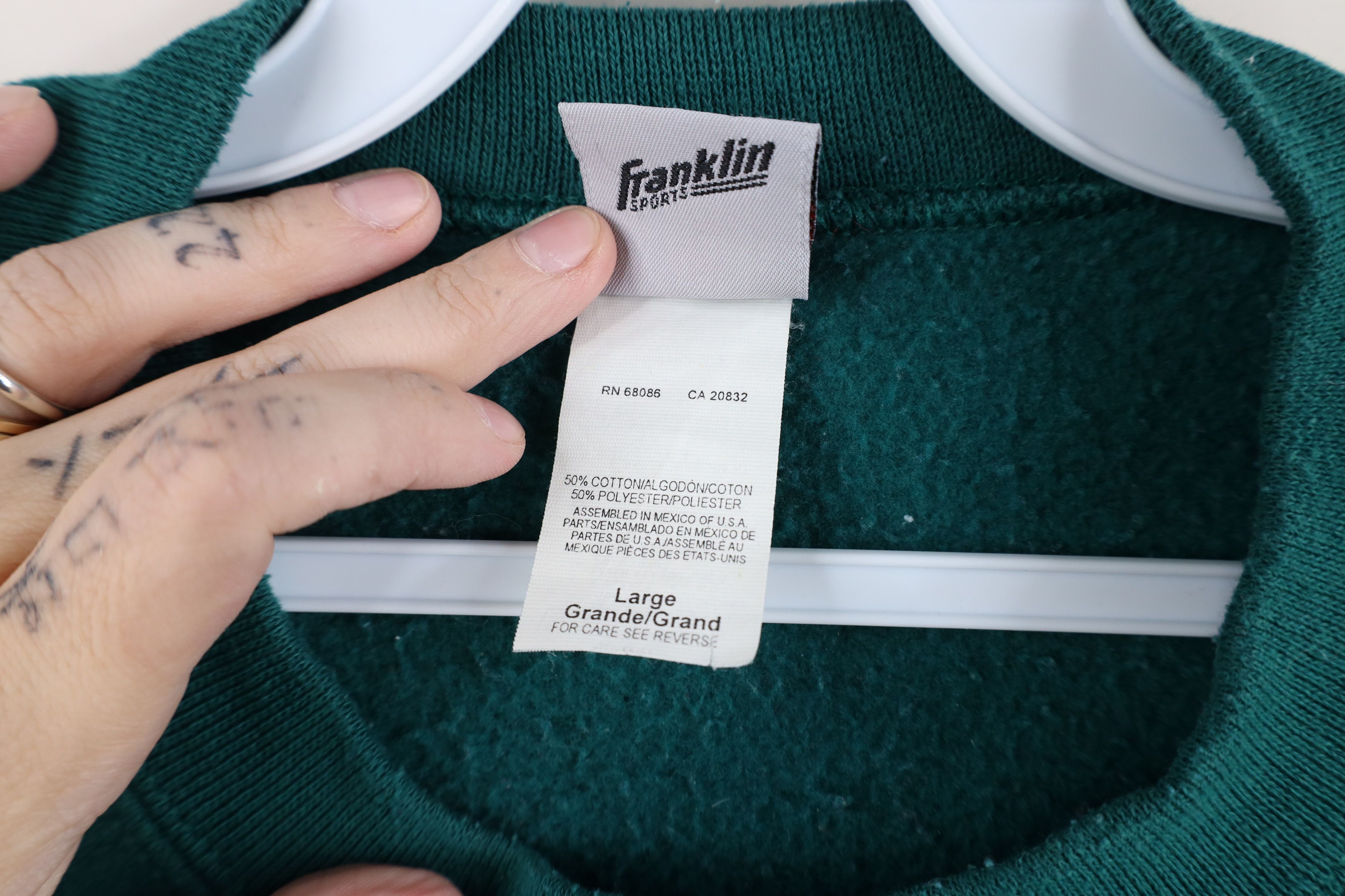 Vintage Vintage 90s Streetwear Blank Crewneck Sweatshirt Green Size US L / EU 52-54 / 3 - 5 Thumbnail