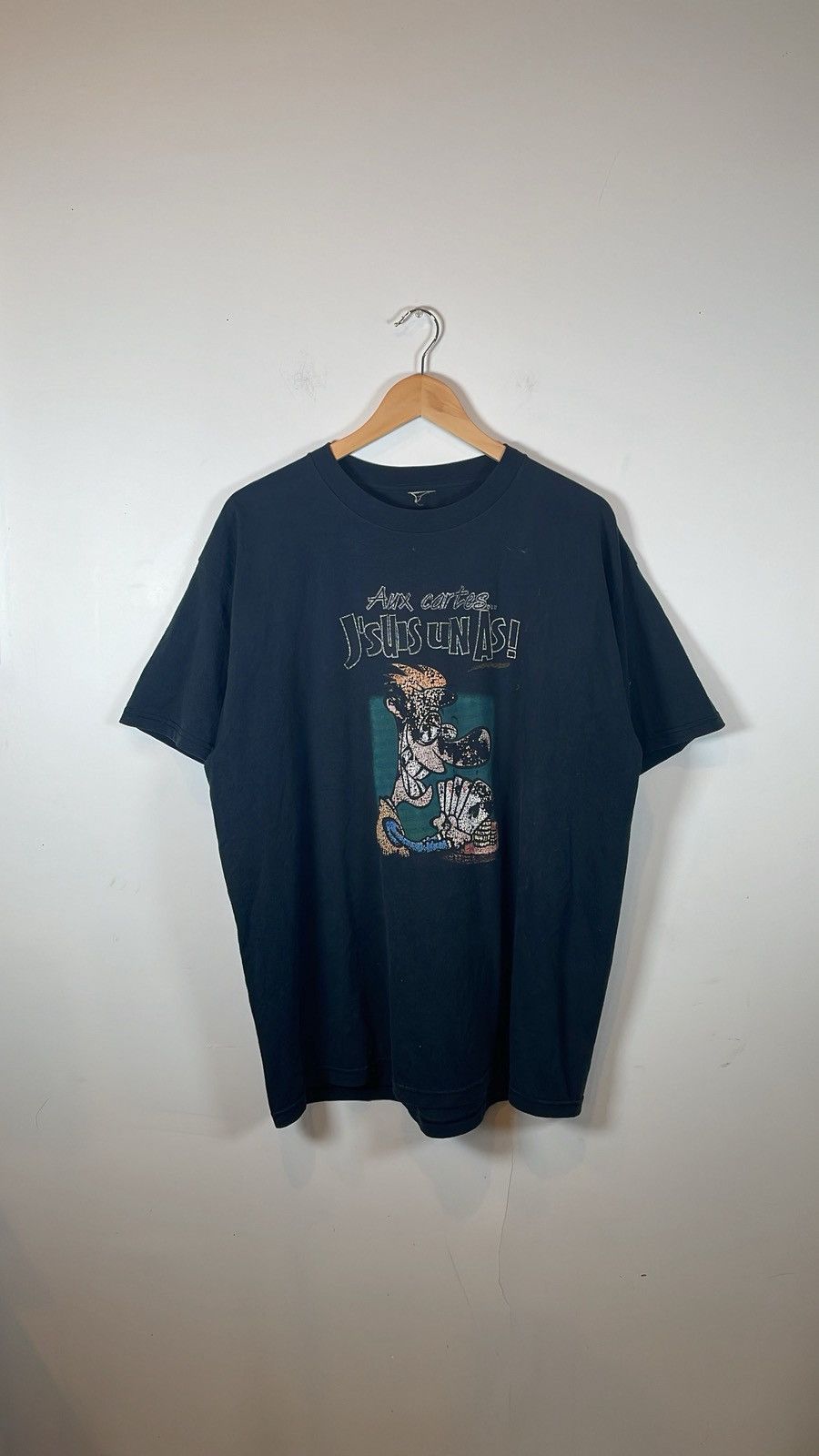 Vintage Vintage “Aux cartes… J’suis un as!” Graphic Tee Size US L / EU 52-54 / 3 - 1 Thumbnail