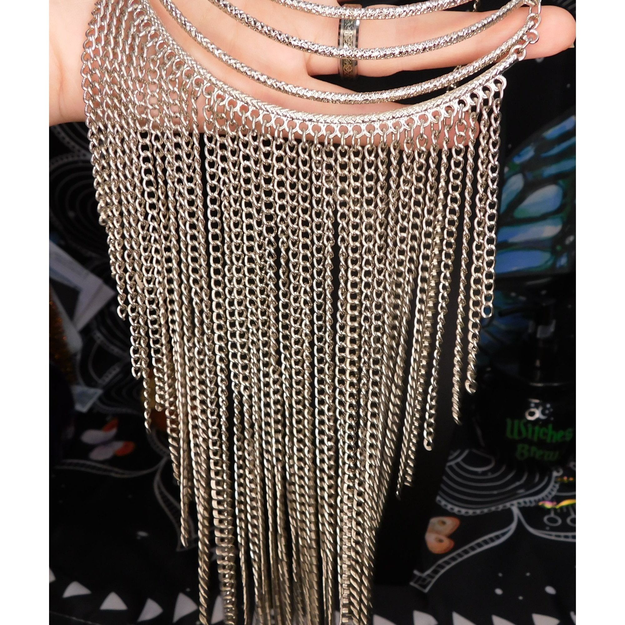 Other Silver Tone Cascading Fringe Chain Necklace Size ONE SIZE - 2 Thumbnail