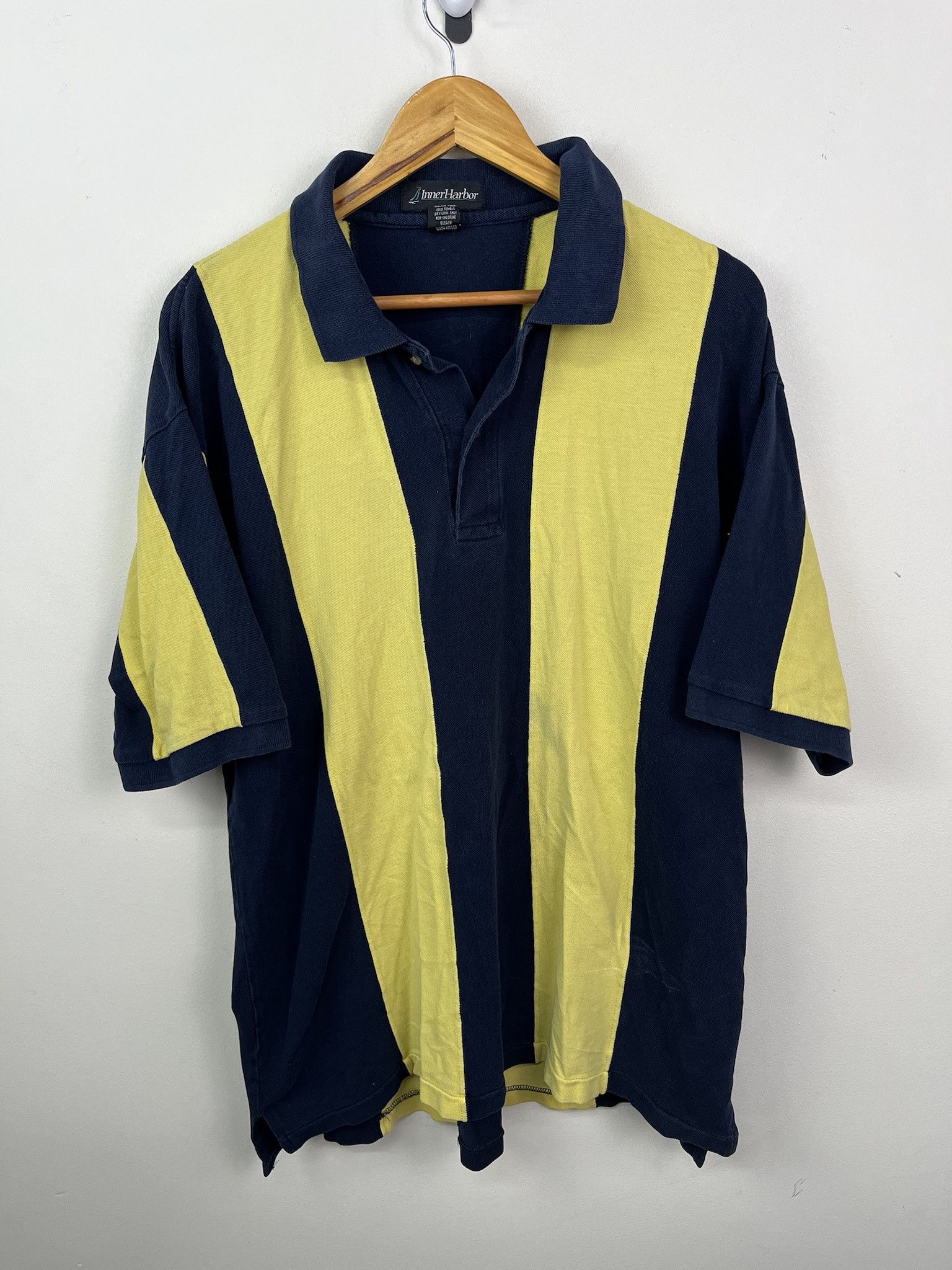 Vintage Vintage 90's Inner Harbor Striped Two Tone Button Up Polo Shirt Size XL Size US XL / EU 56 / 4 - 1 Thumbnail
