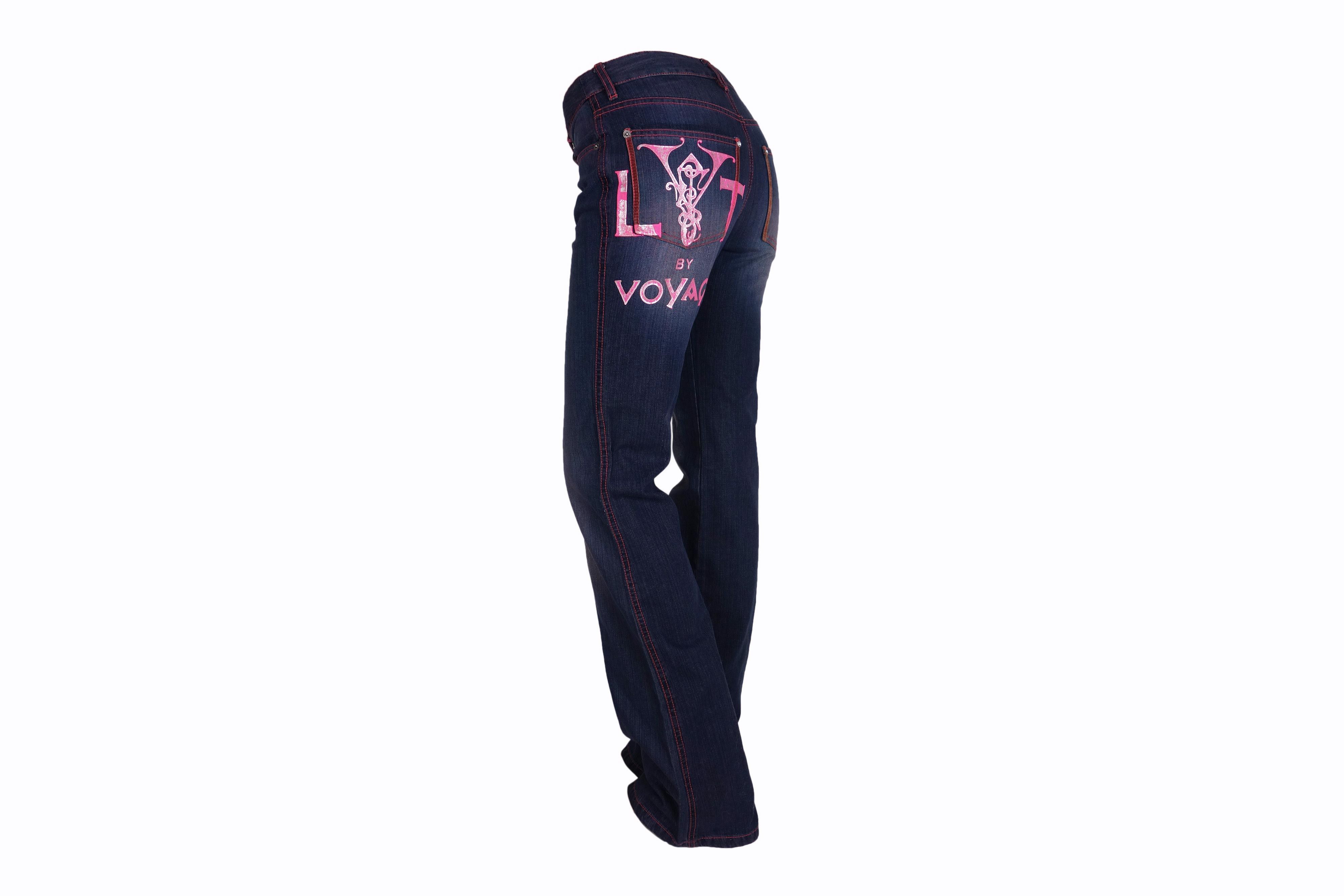 Voyage LT by Voyage Passion Jeans Print Logo Rhinestones Low Rise Size 27" / US 4 / IT 40 - 1 Thumbnail