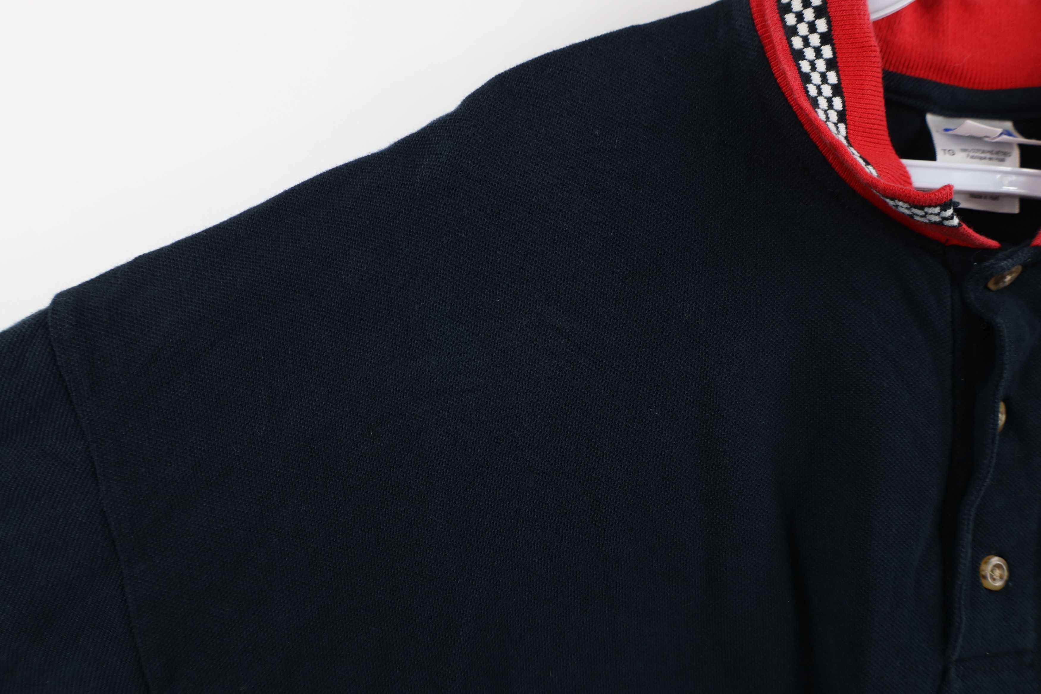 Vintage Vintage 90s Flag Racing Collared Polo Shirt Black Cotton Size US XL / EU 56 / 4 - 6 Thumbnail