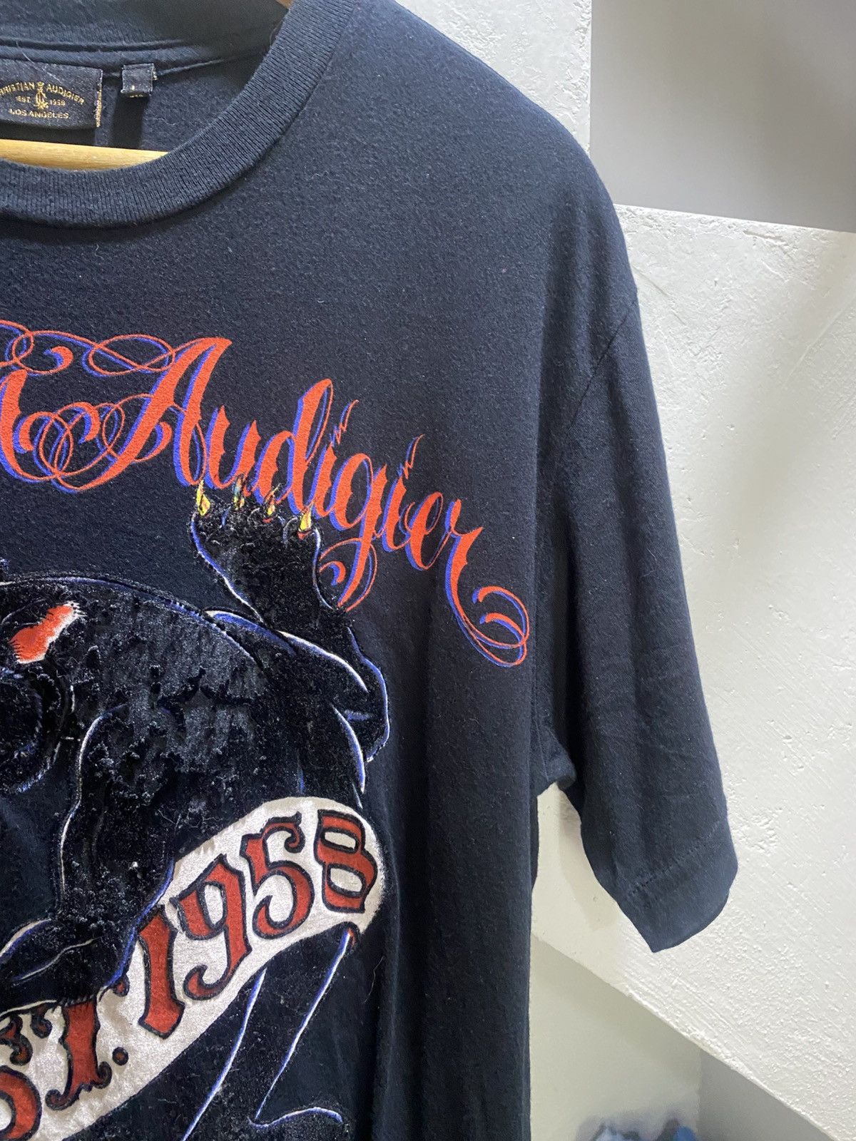 Ed Hardy Christian Audigier Graphic Black Panther Skull Design Tshirt Size US L / EU 52-54 / 3 - 3 Thumbnail